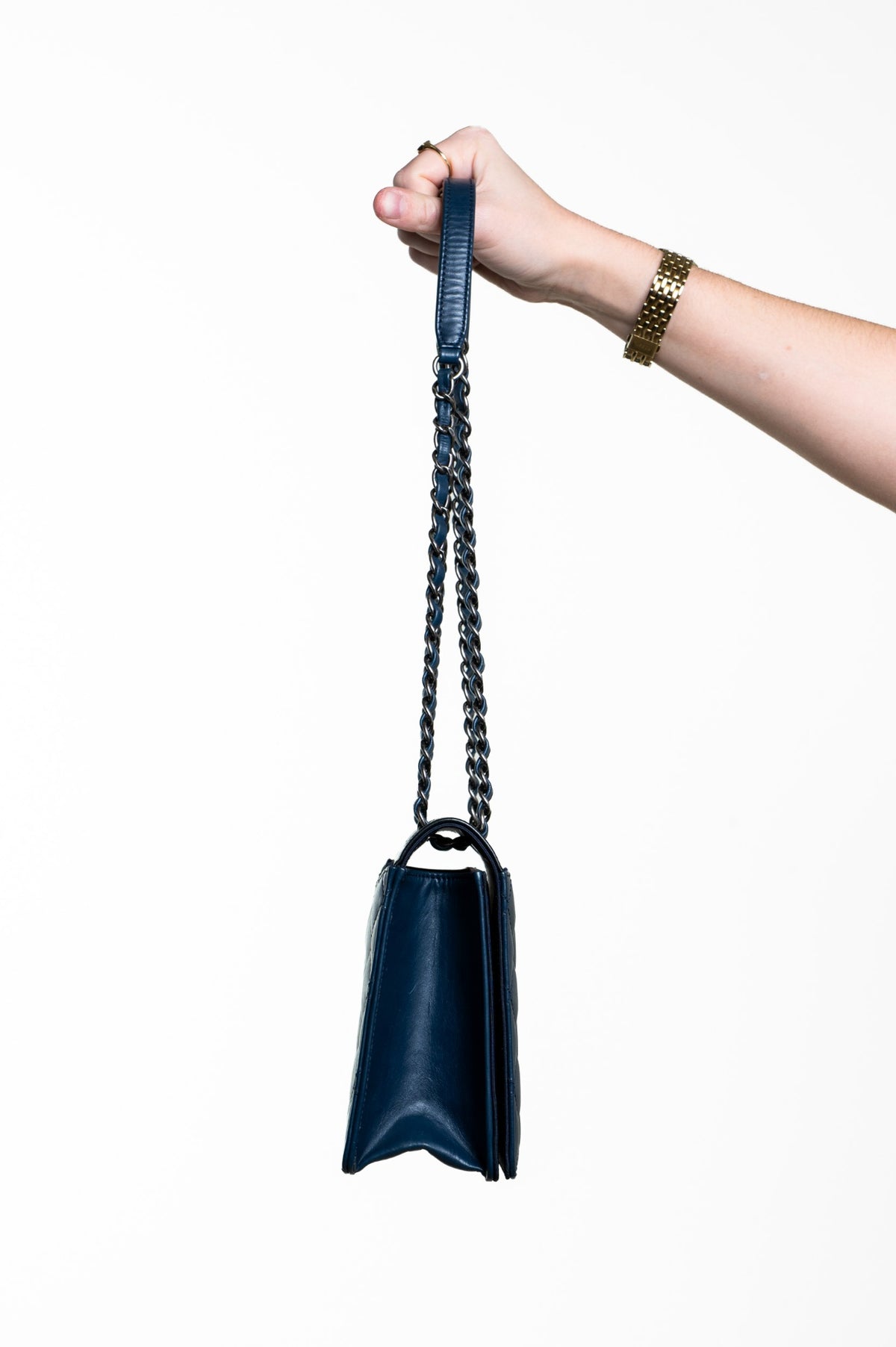 Dark Blue Medium Calfskin Ballerine Flap Bag