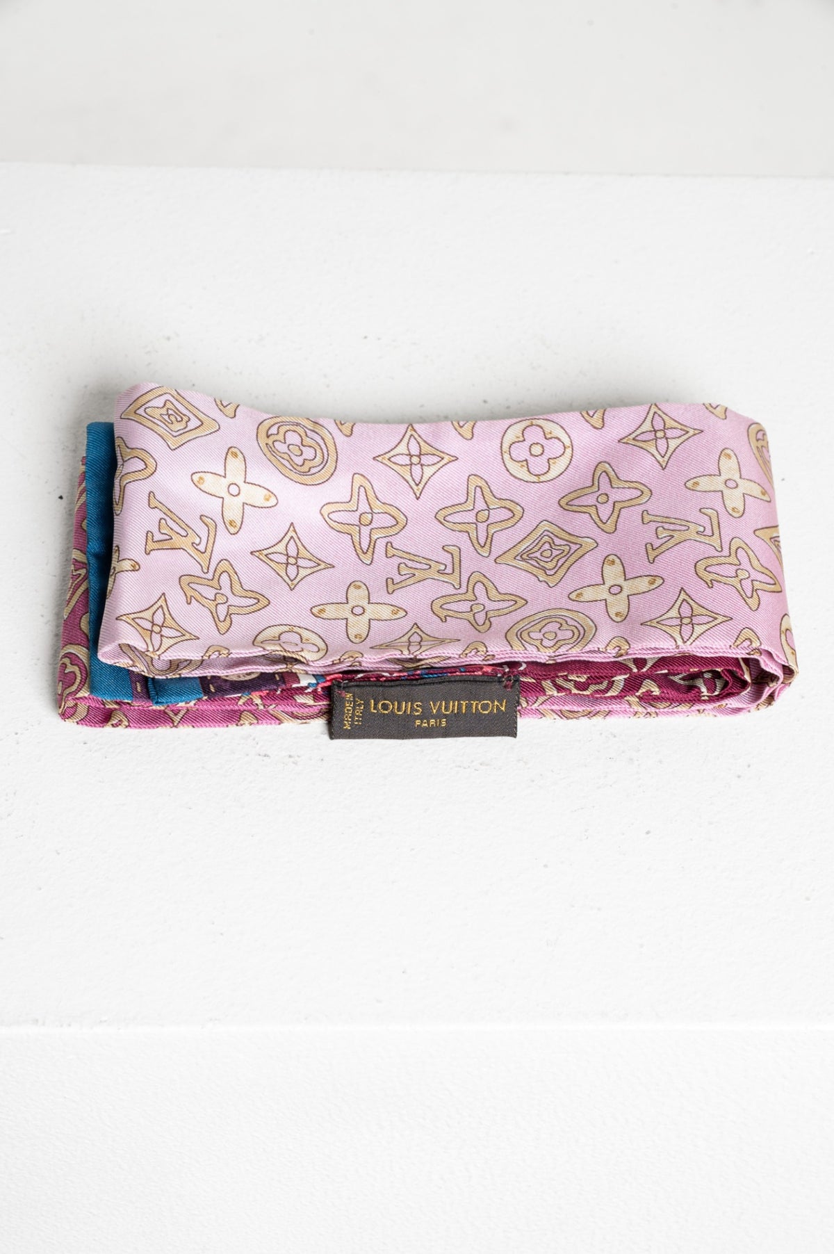 Pink Ombre Monogram Silk Bandeau