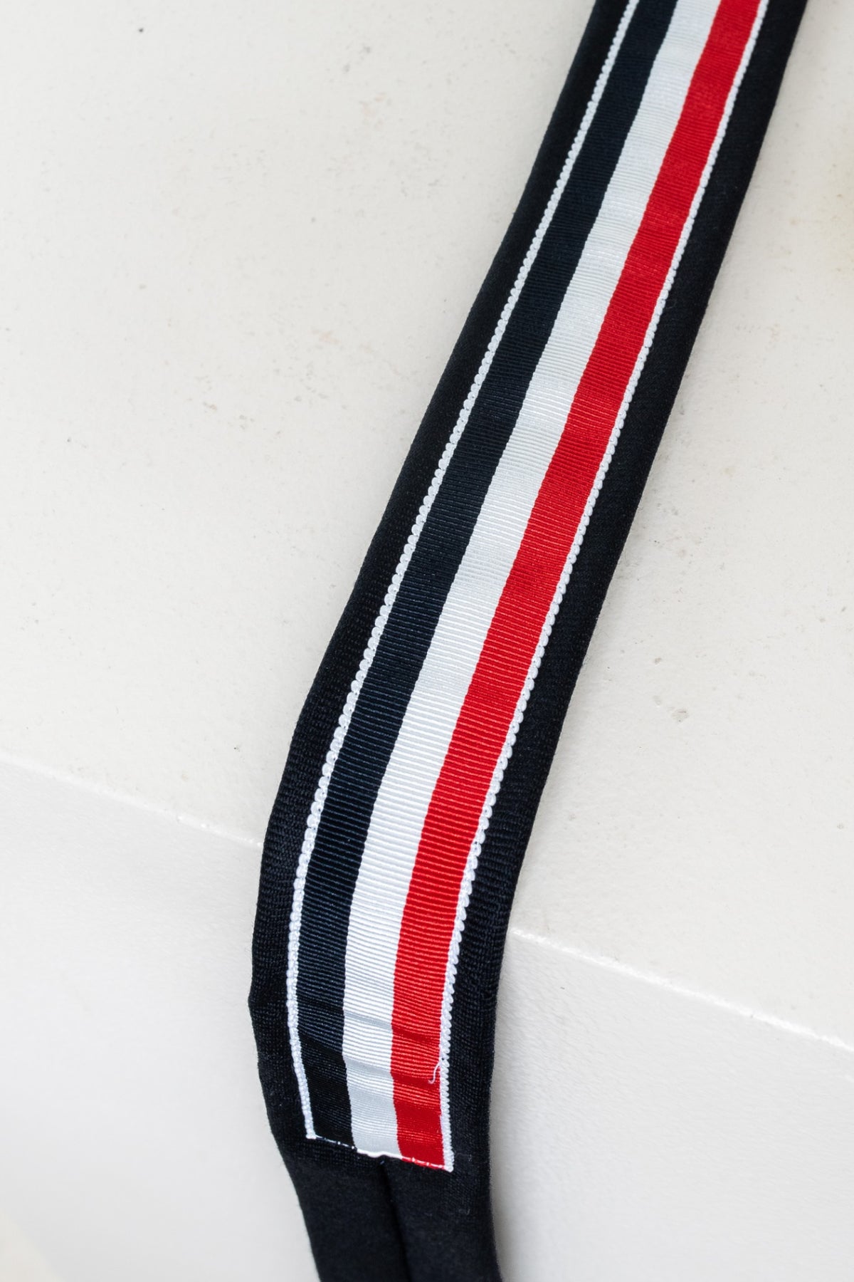 Navy Necktie w/ RWB in Wool Twill