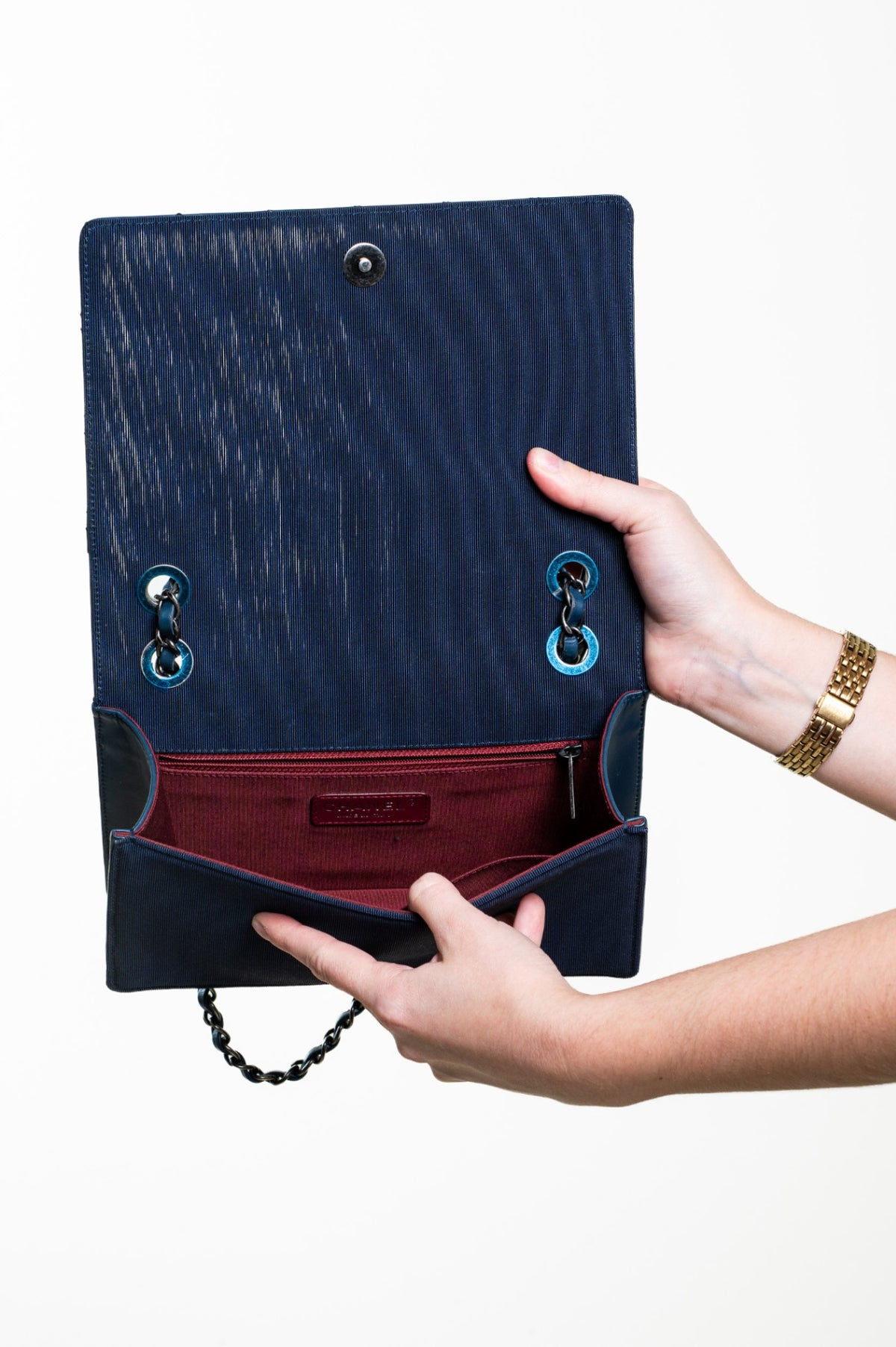 Dark Blue Medium Calfskin Ballerine Flap Bag
