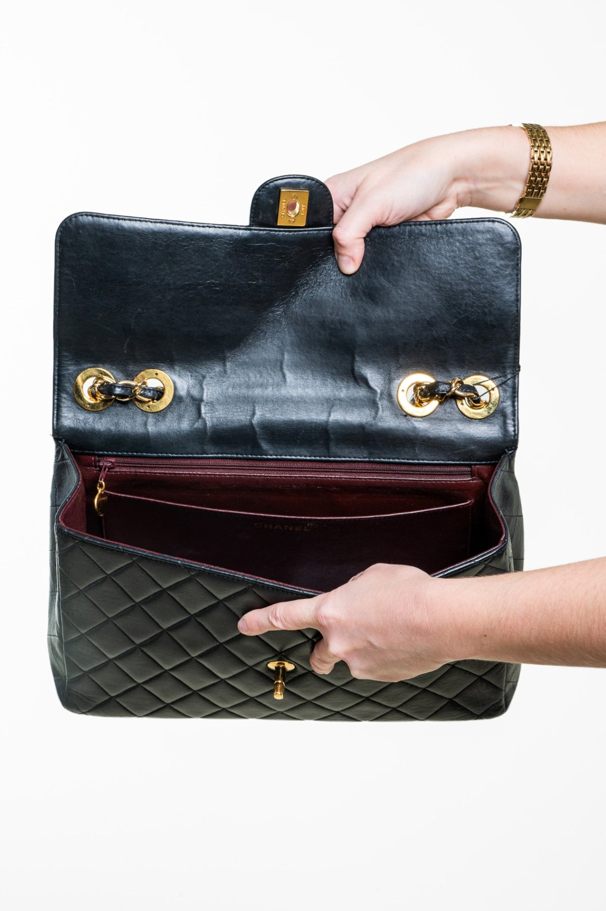 Black Vintage Jumbo Lambskin Classic Single Flap Bag