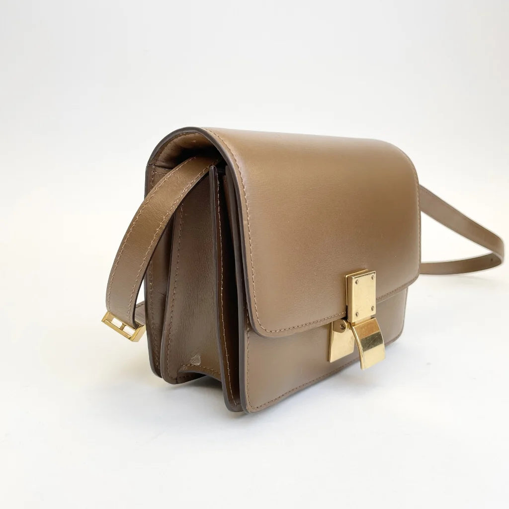 Brown Leather Box Bag