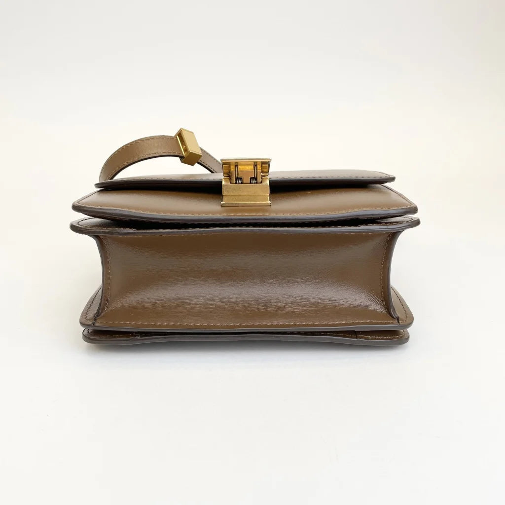 Brown Leather Box Bag