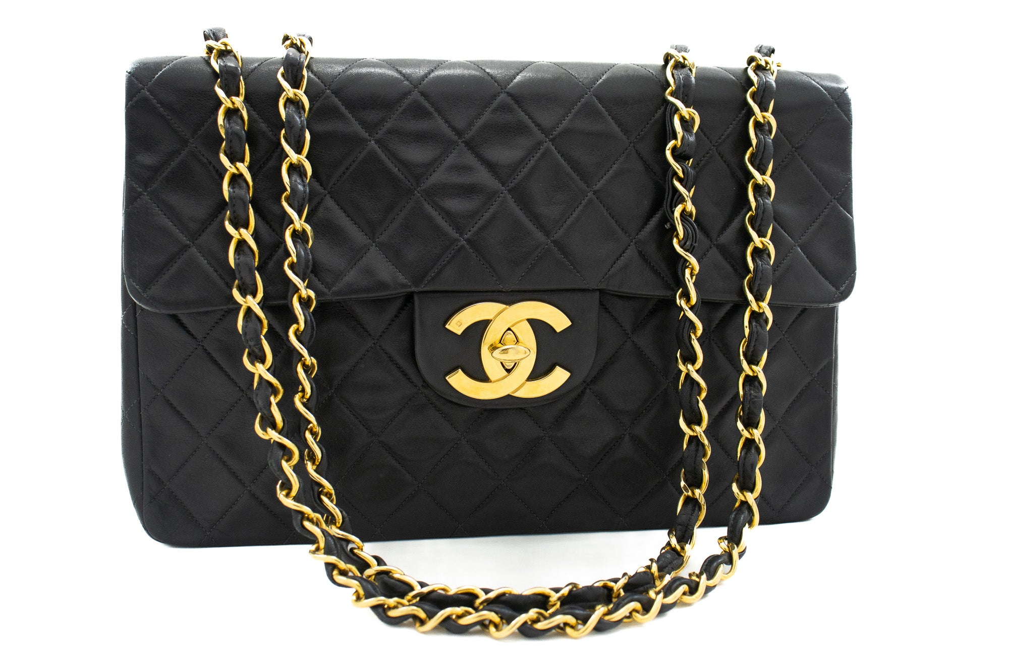 Black Quilted Timeless/classique Flap Bag