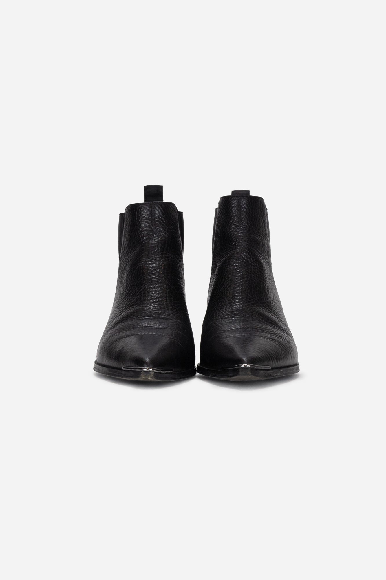 Black Grained Leather Jensen Boots