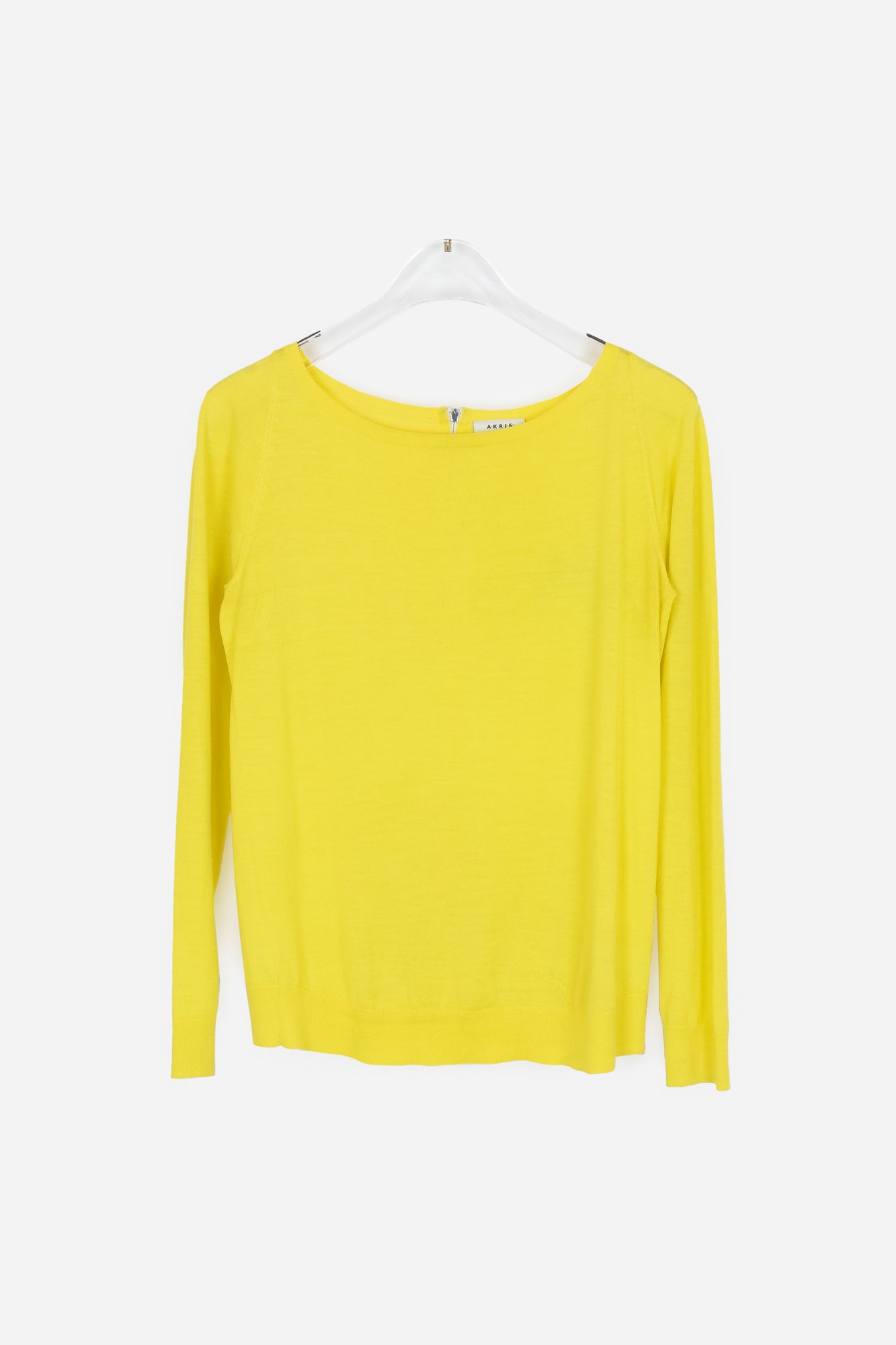 Yellow Knit Sweater with Back Zip