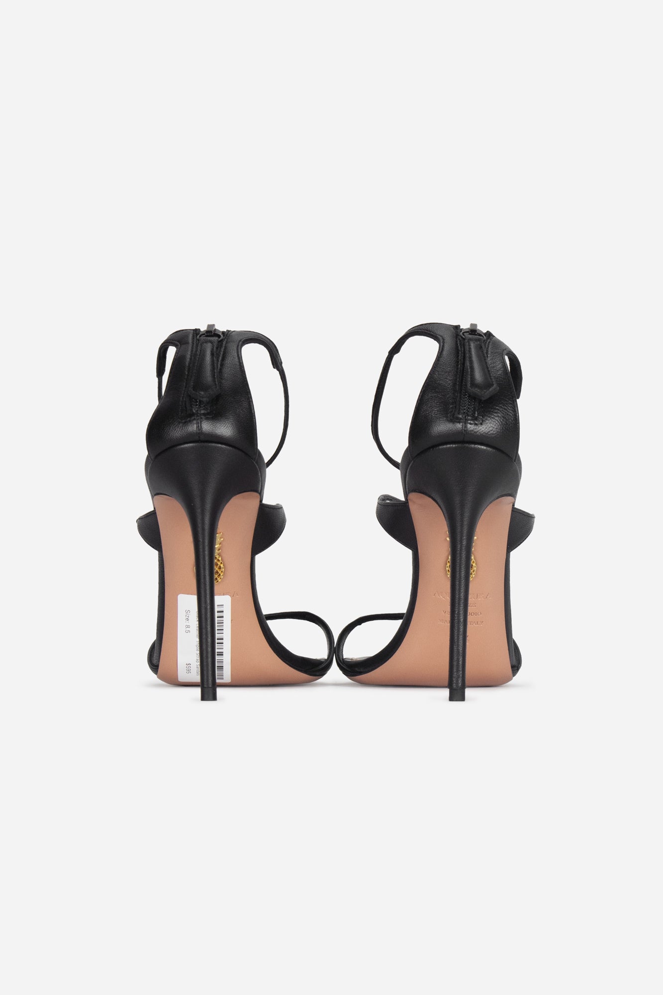 Black Leather Triple Strap Sandals