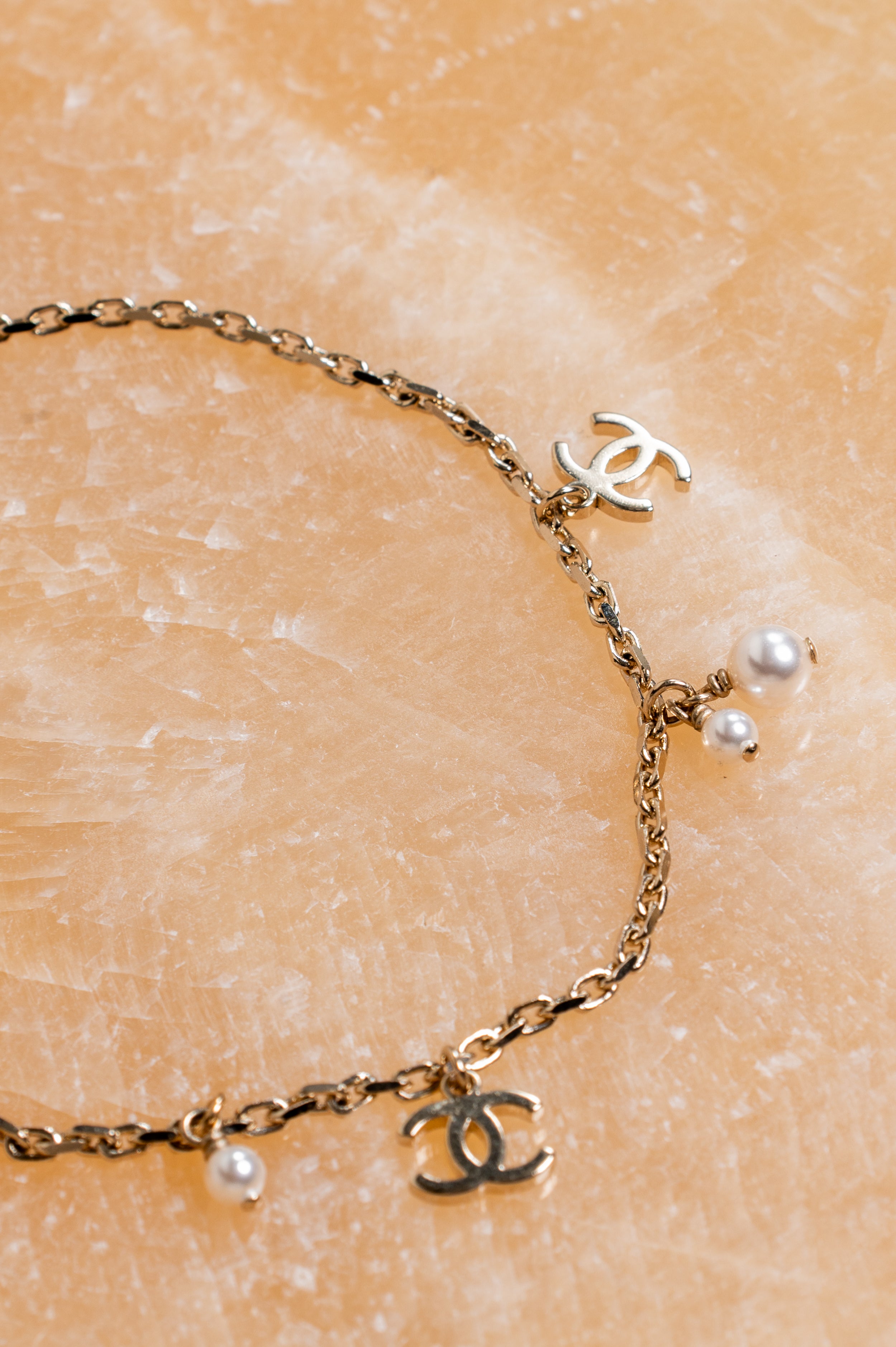 Gold CC Charm Anklet