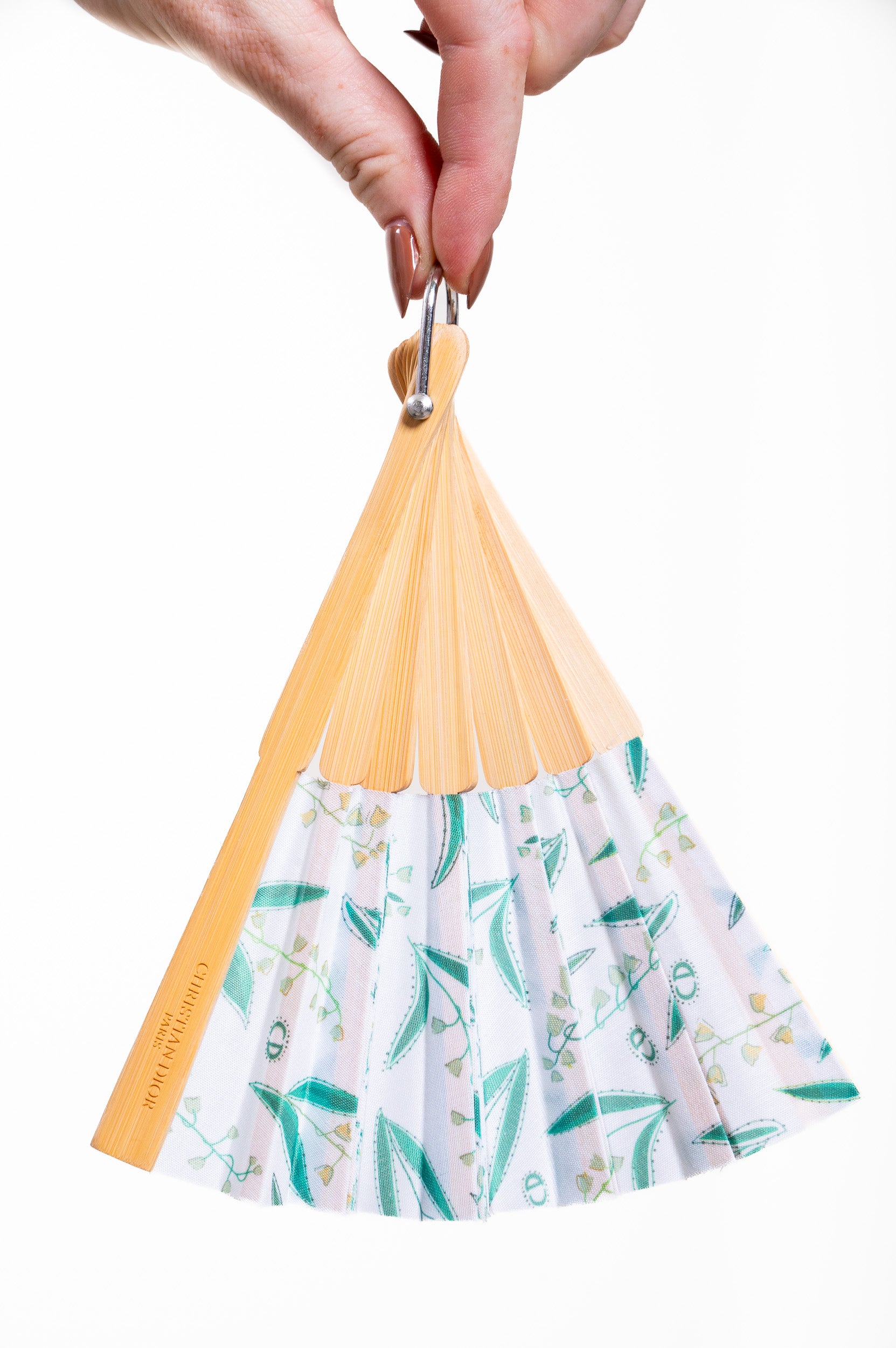 Green & White CD Hand Fan