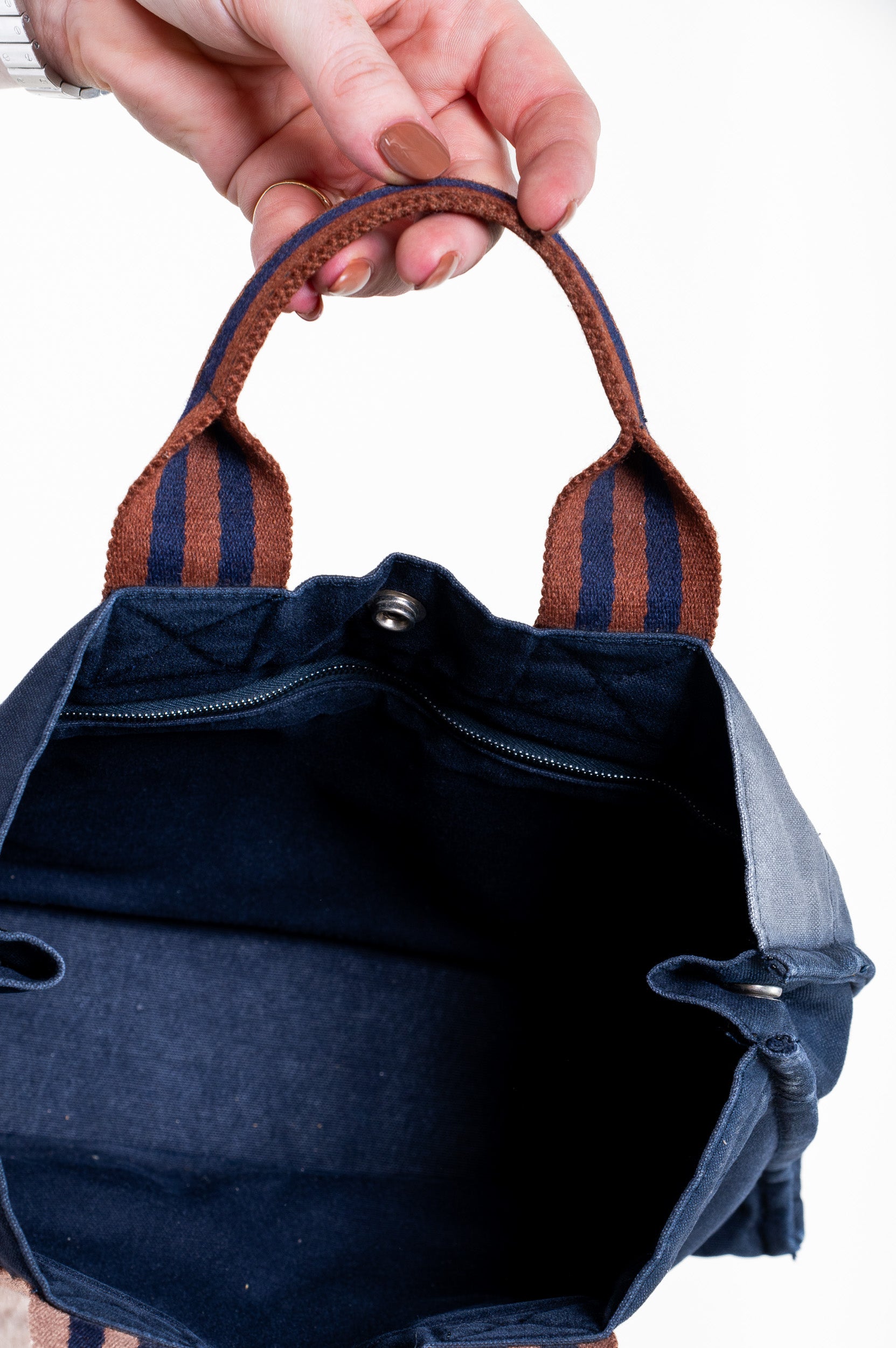 Blue & Brown Fourre-Tout Bag