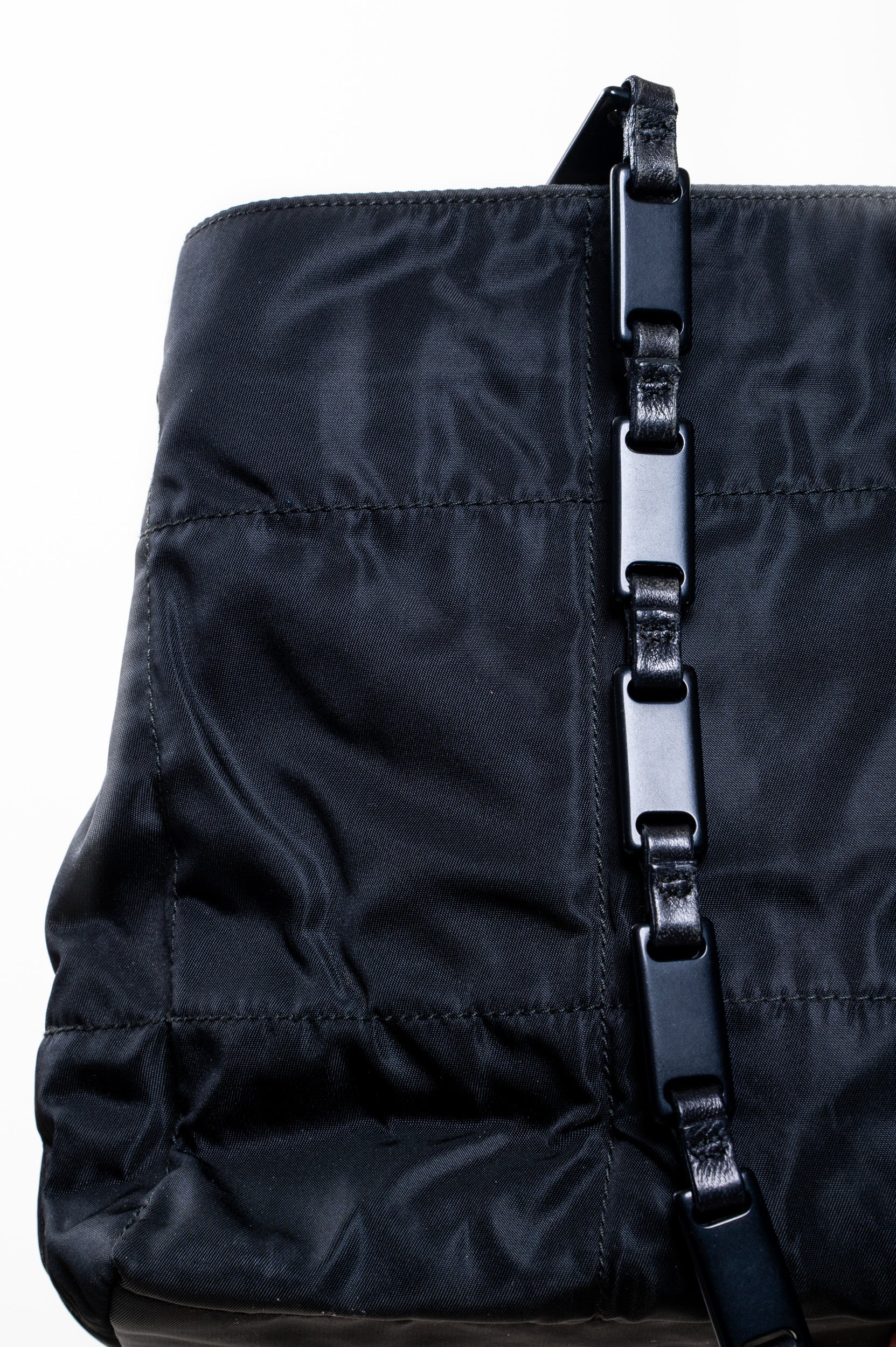 Vintage Black Nylon Chain Shoulder Bag