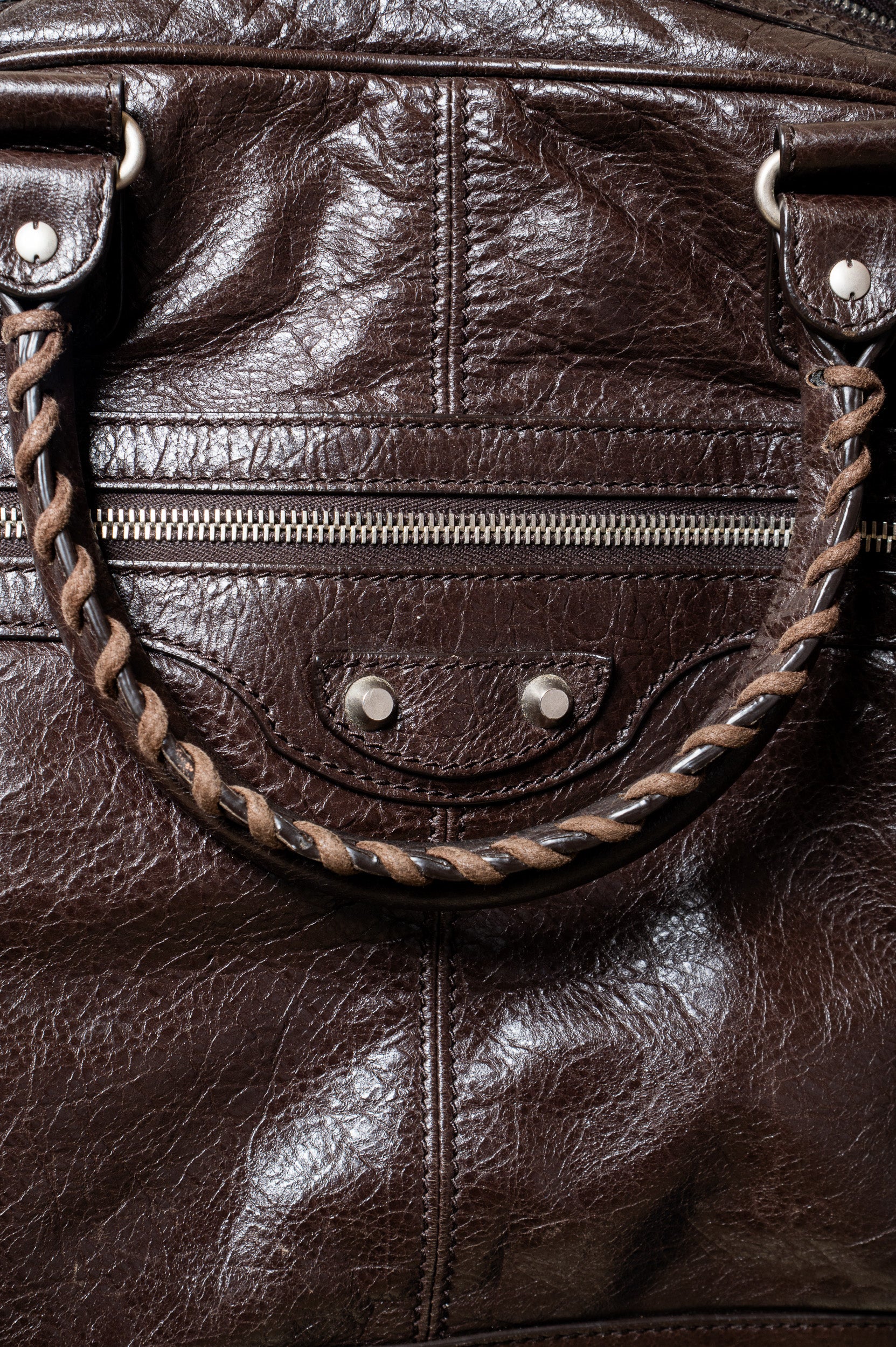Vintage Chocoloate Brown Leather Motocross Business Bag
