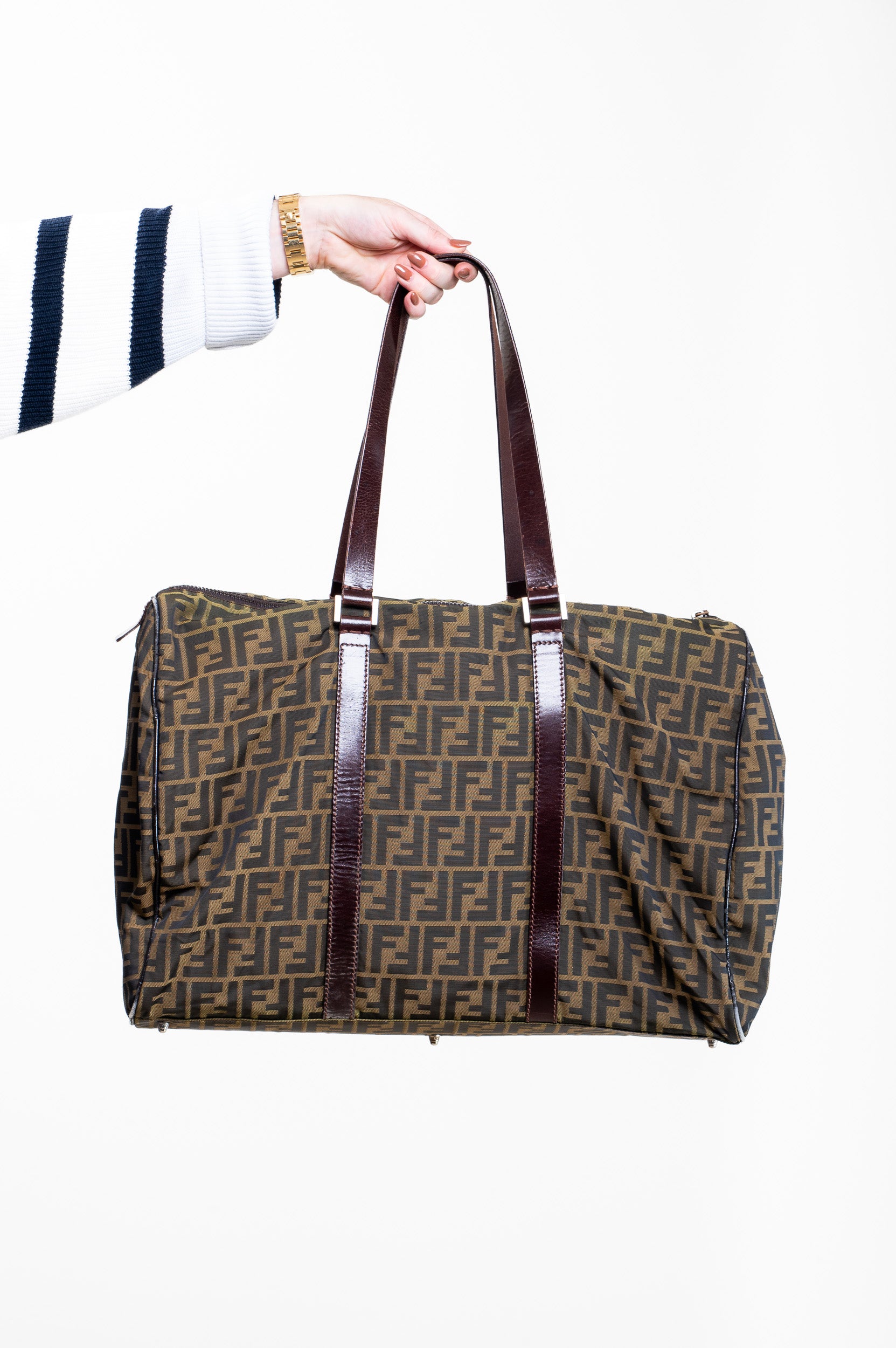Vintage Zucca Canvas Oversized Boston Bag Tote