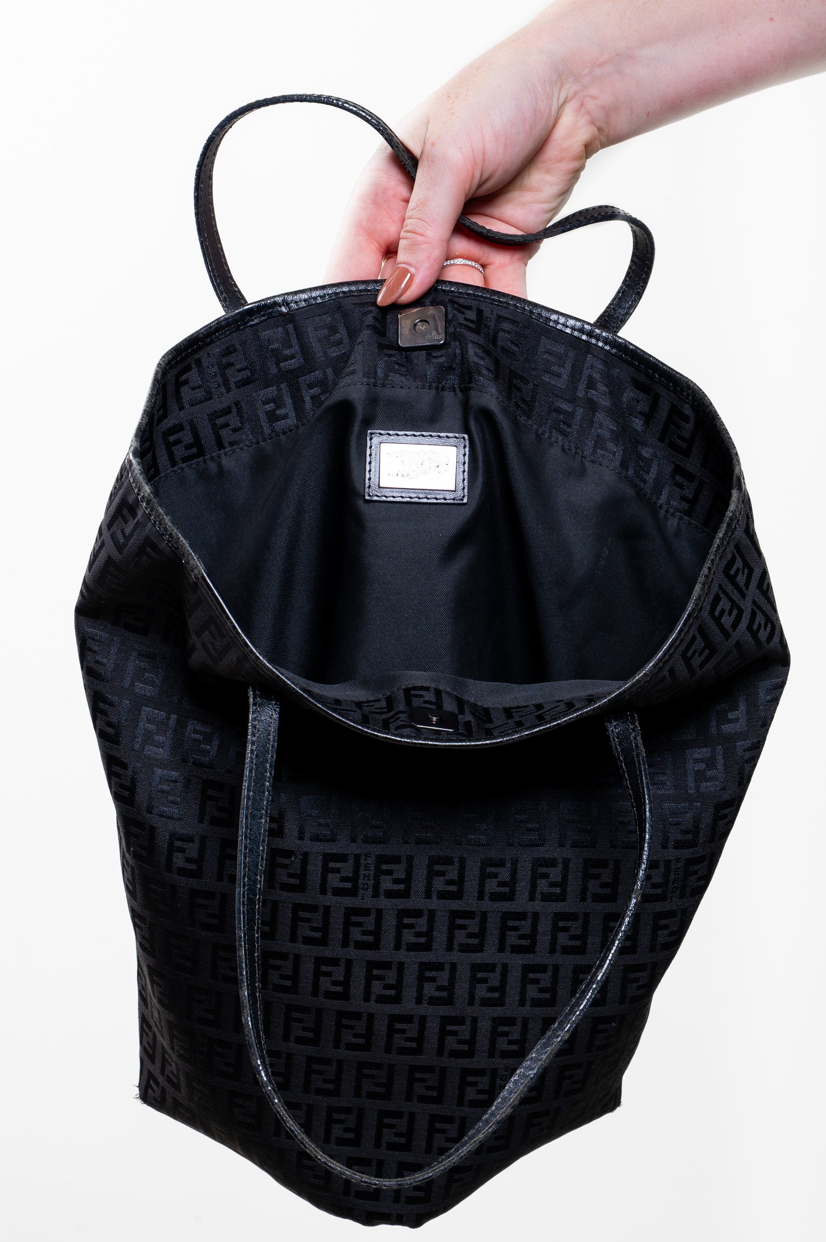 Vintage Black Zucca Nylon Canvas Tote Bag