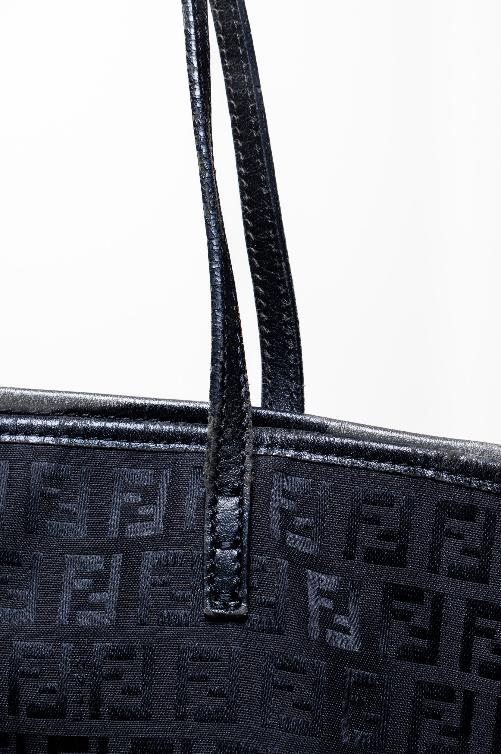 Vintage Black Zucca Nylon Canvas Tote Bag