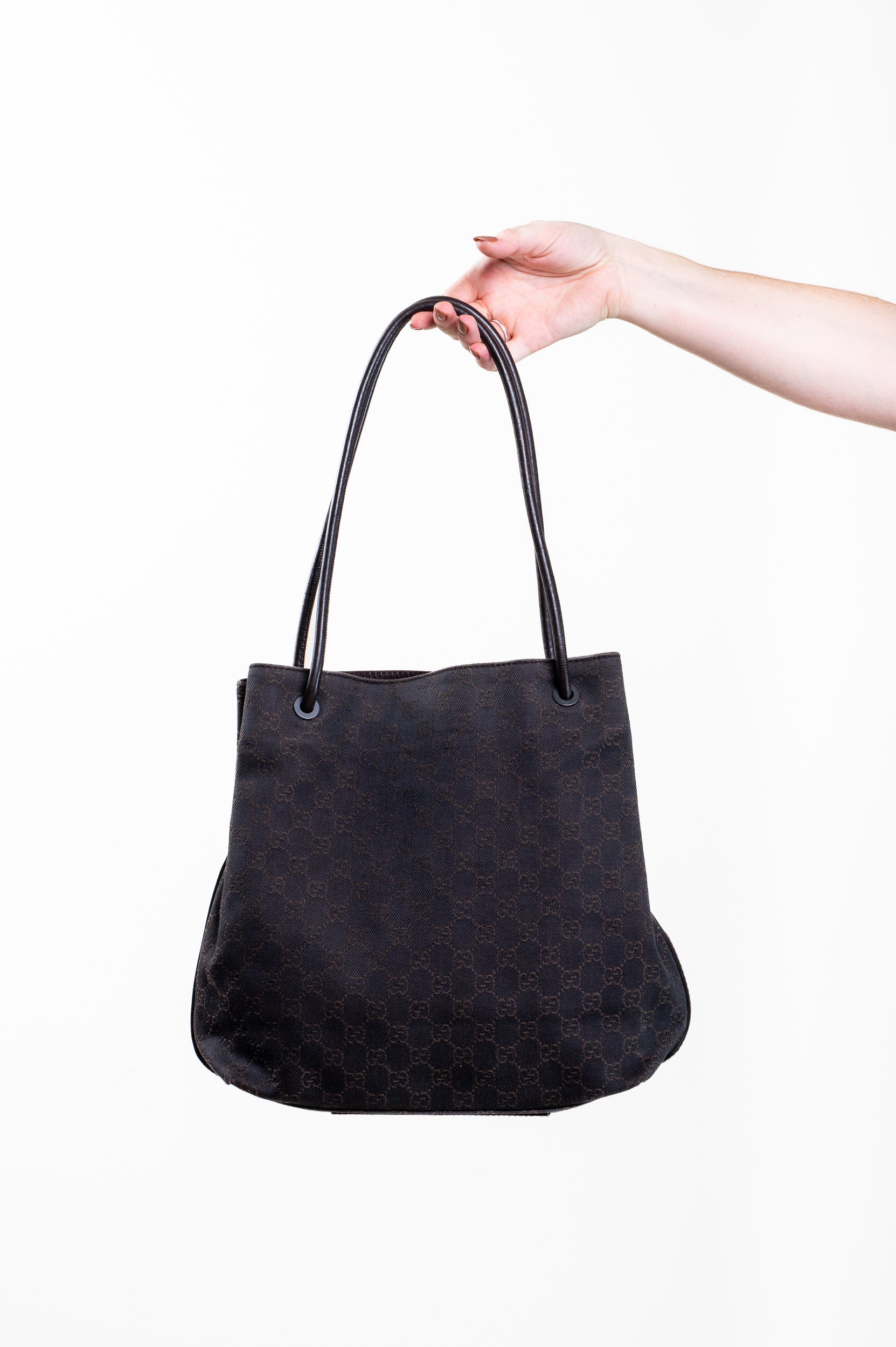 Vintage GG Canvas Dark Brown Shoulder Bag