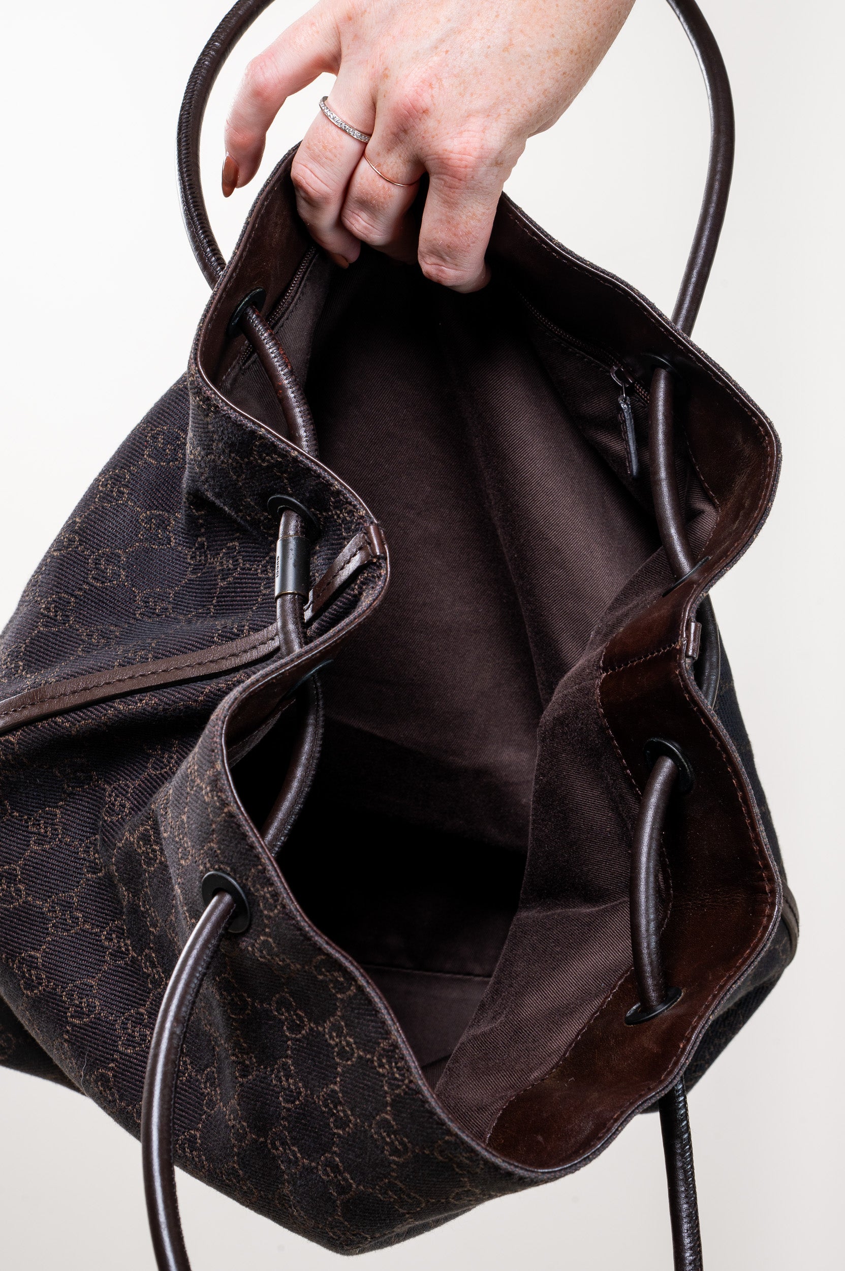 Vintage GG Canvas Dark Brown Shoulder Bag