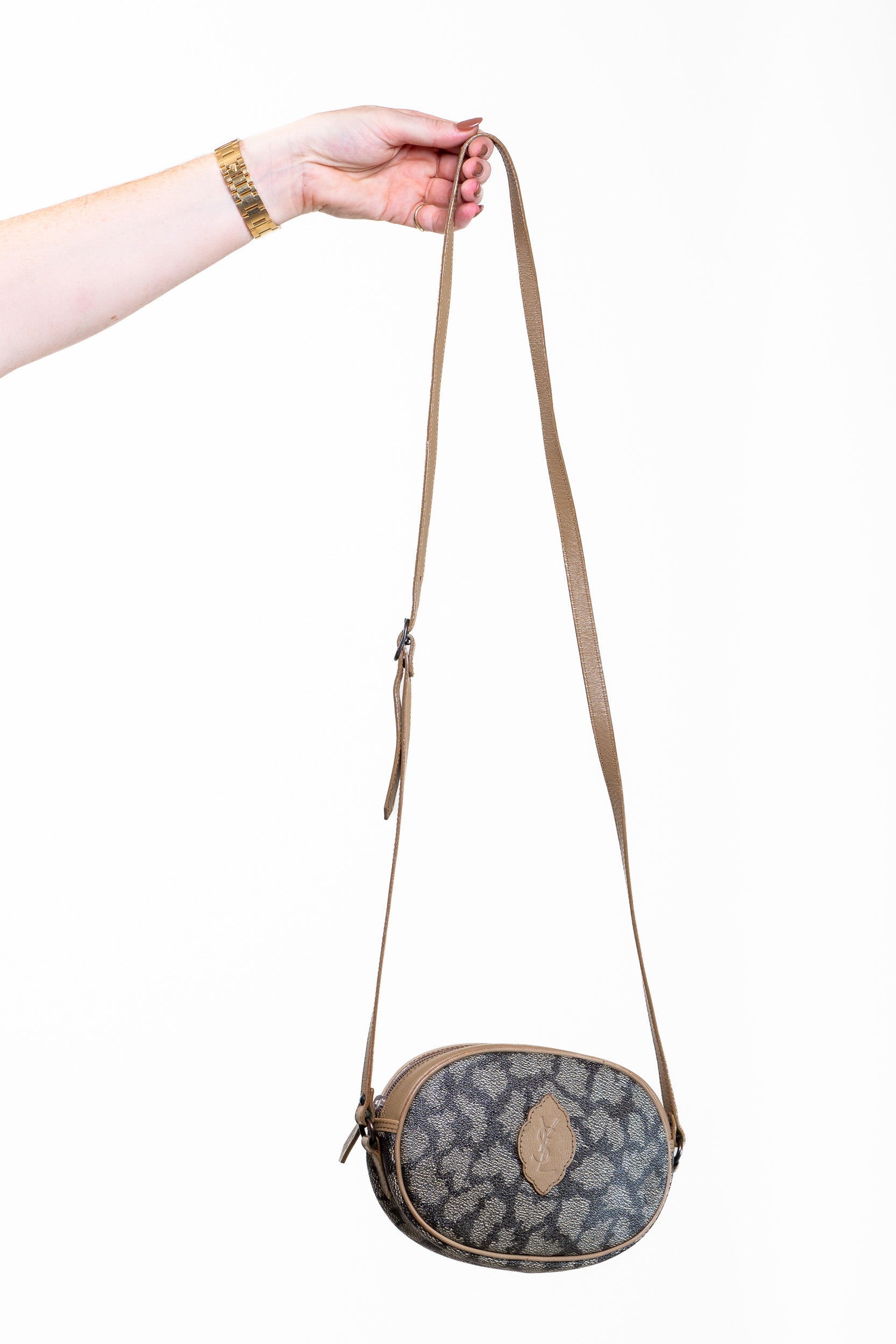Vintage Leather Grey PVC Shoulder Bag