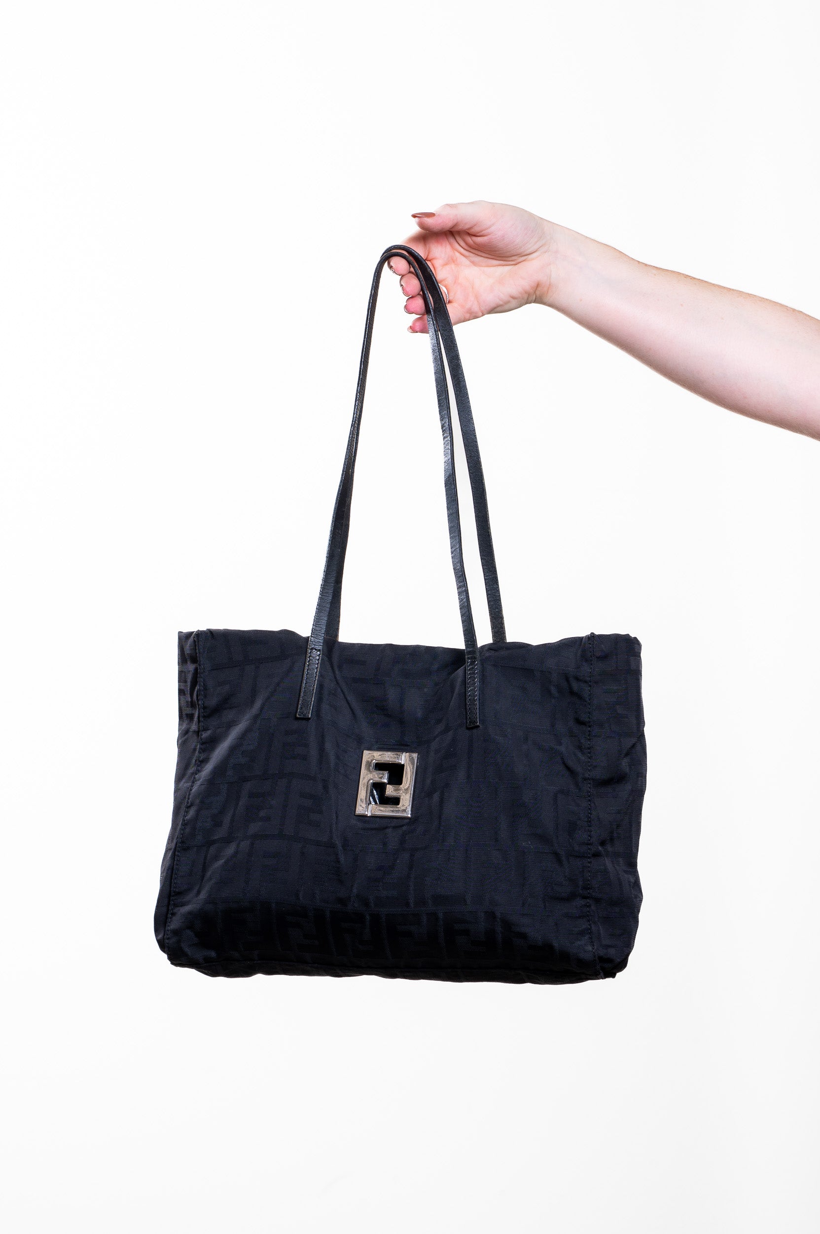 Vintage Zucchino Canvas Hand Bag Navy Silver