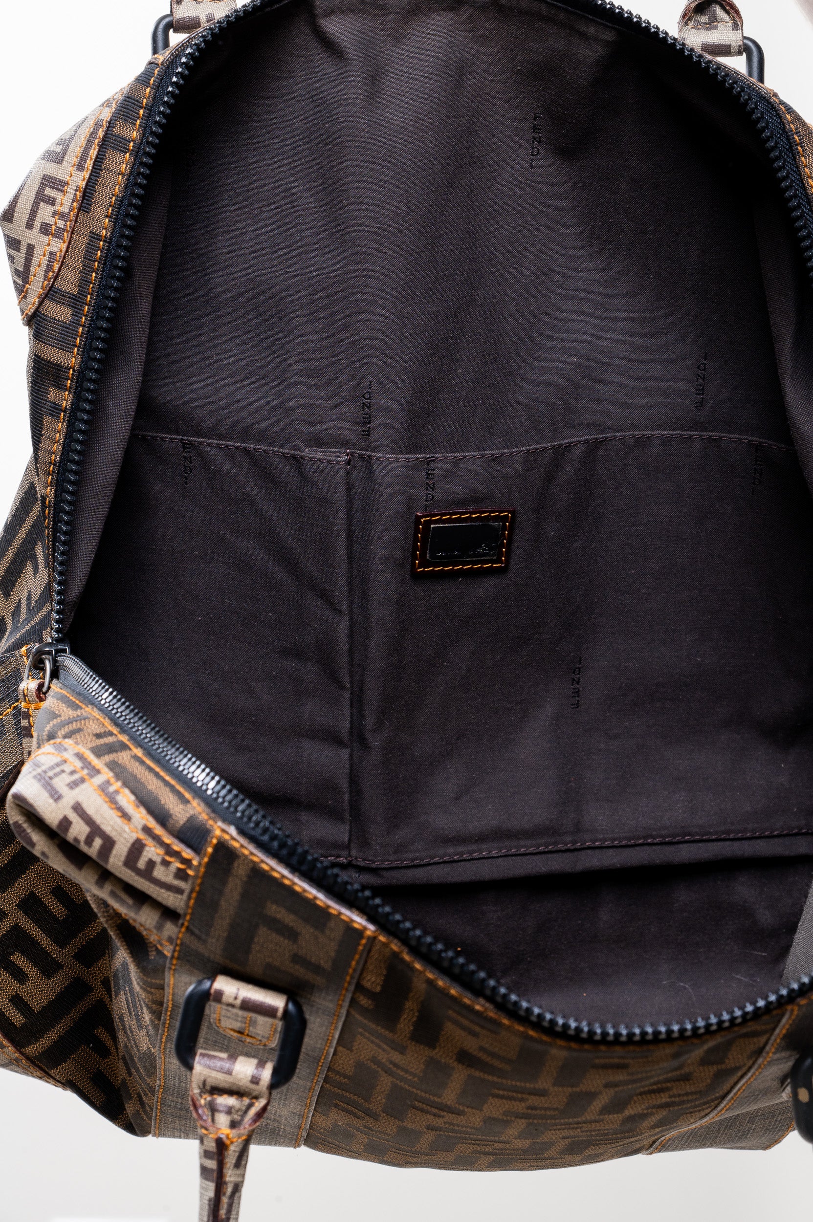 Vintage Zucca B Mix Canvas Black/Brown Tote