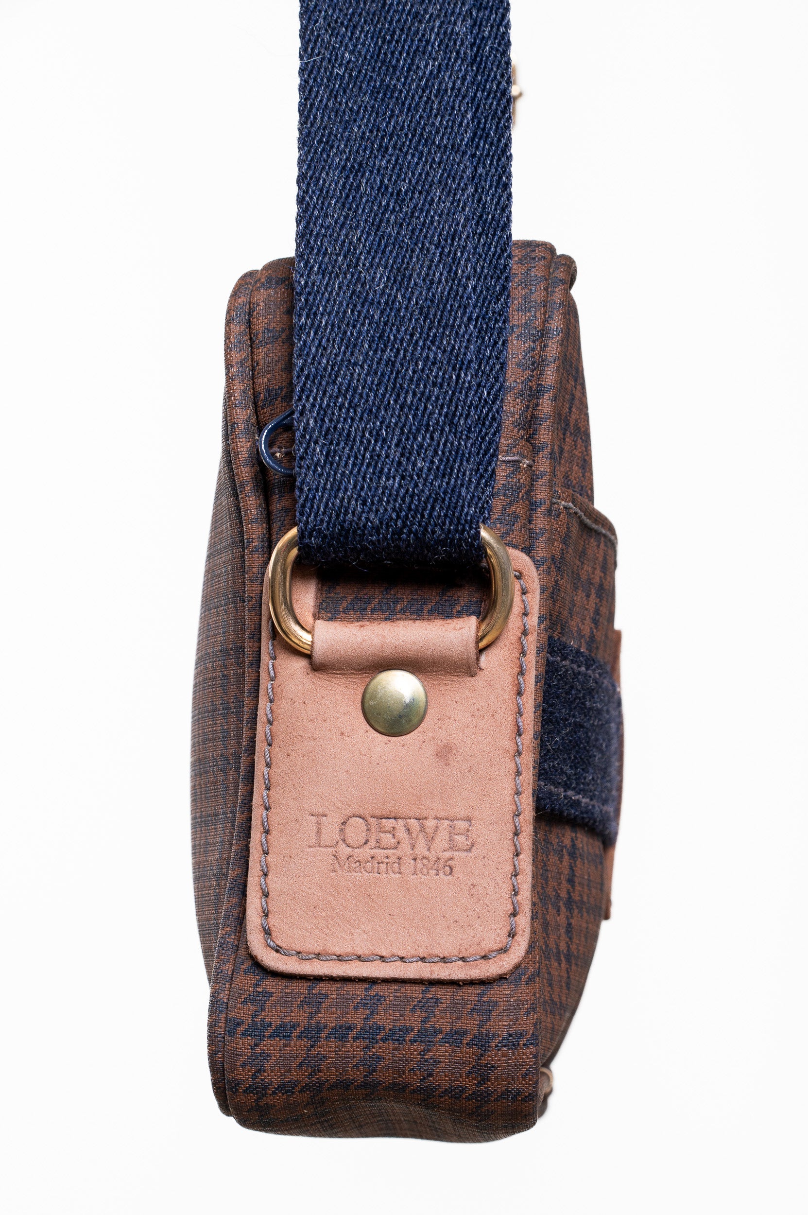 Vintage Anagram Brown/Gold Canvas Shoulder Bag