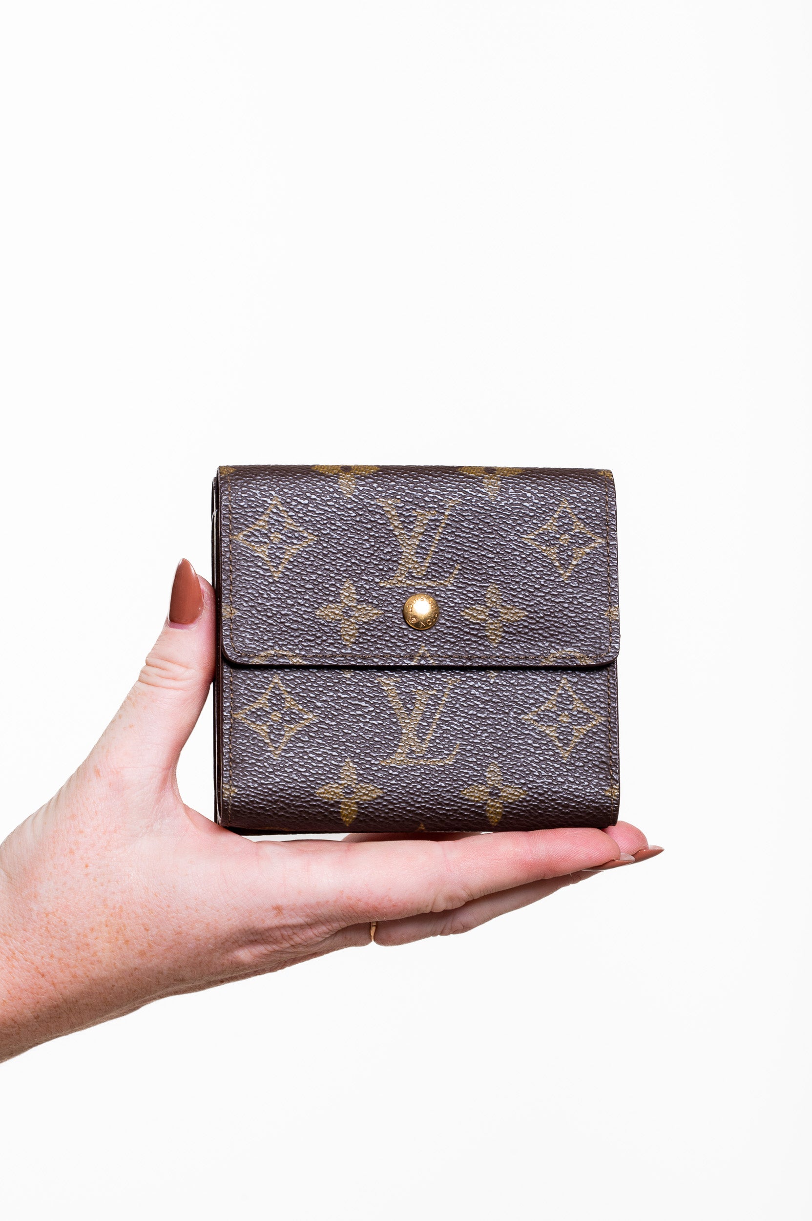 Front view of Louis Vuitton Vintage Monogram Portefeuille Elise Trifold Wallet