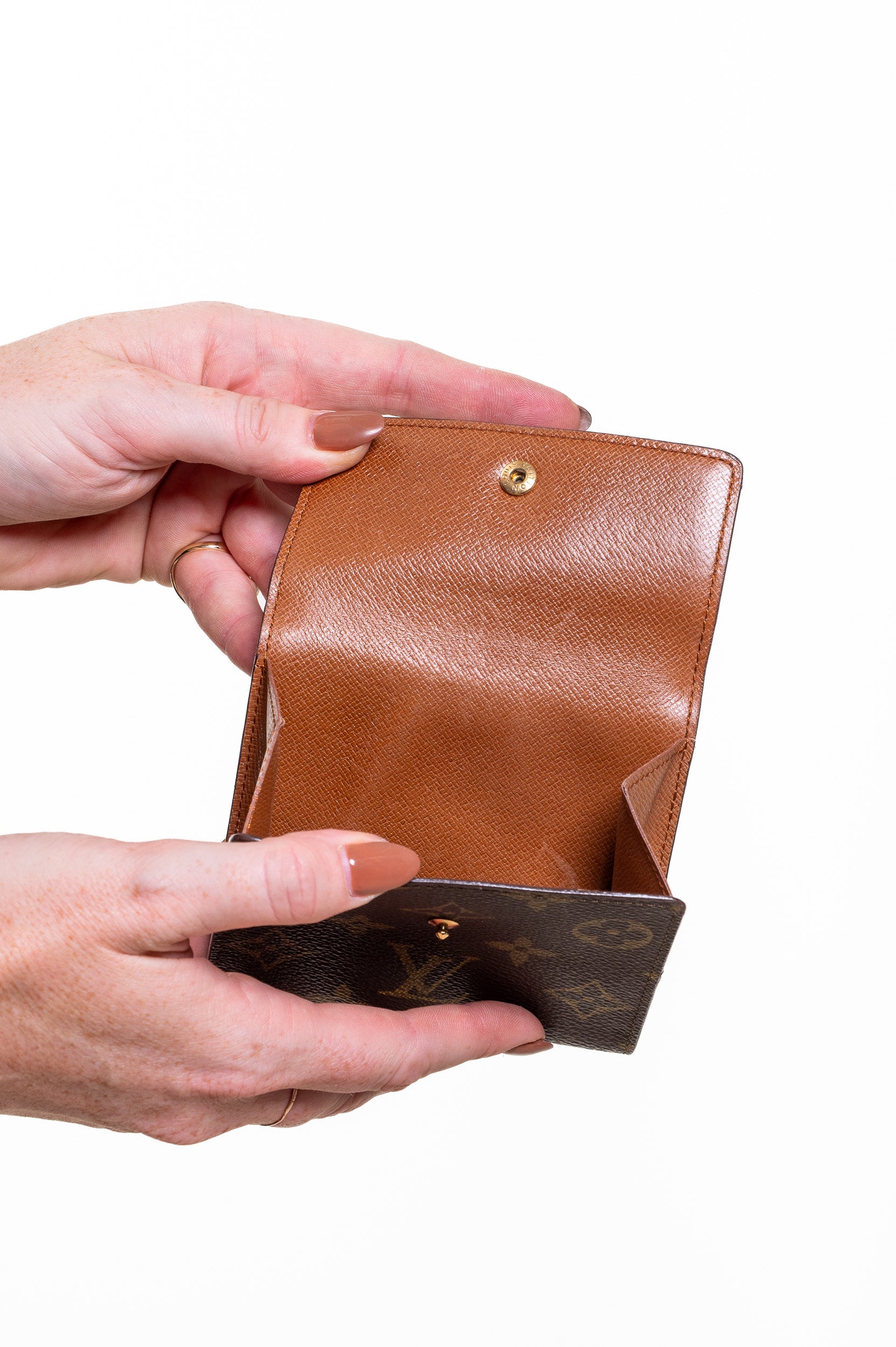 Inside view of Louis Vuitton Vintage Monogram Portefeuille Elise Trifold Wallet