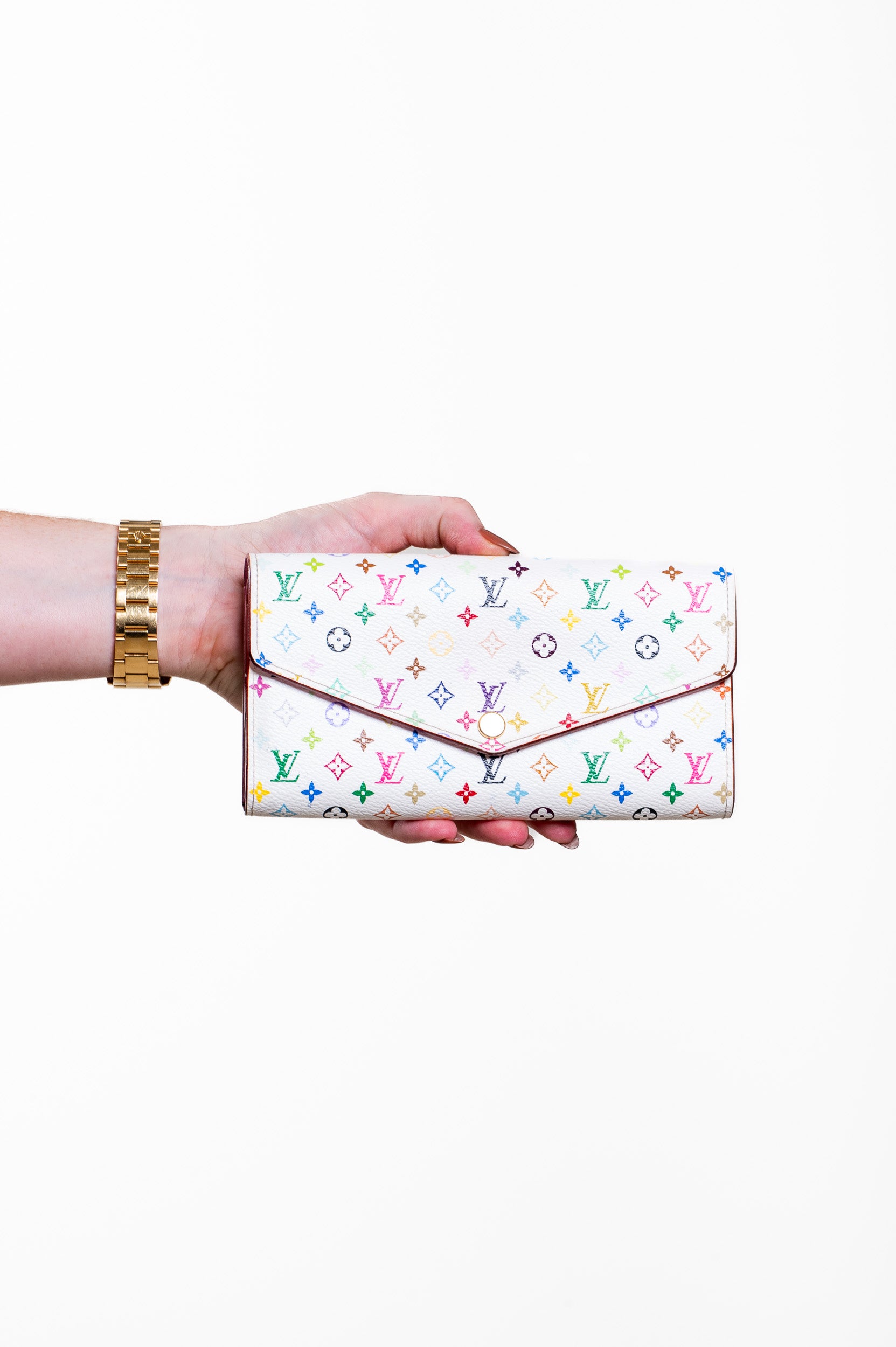 Vintage White Multicolore Portefeuille Sarah Long Wallet