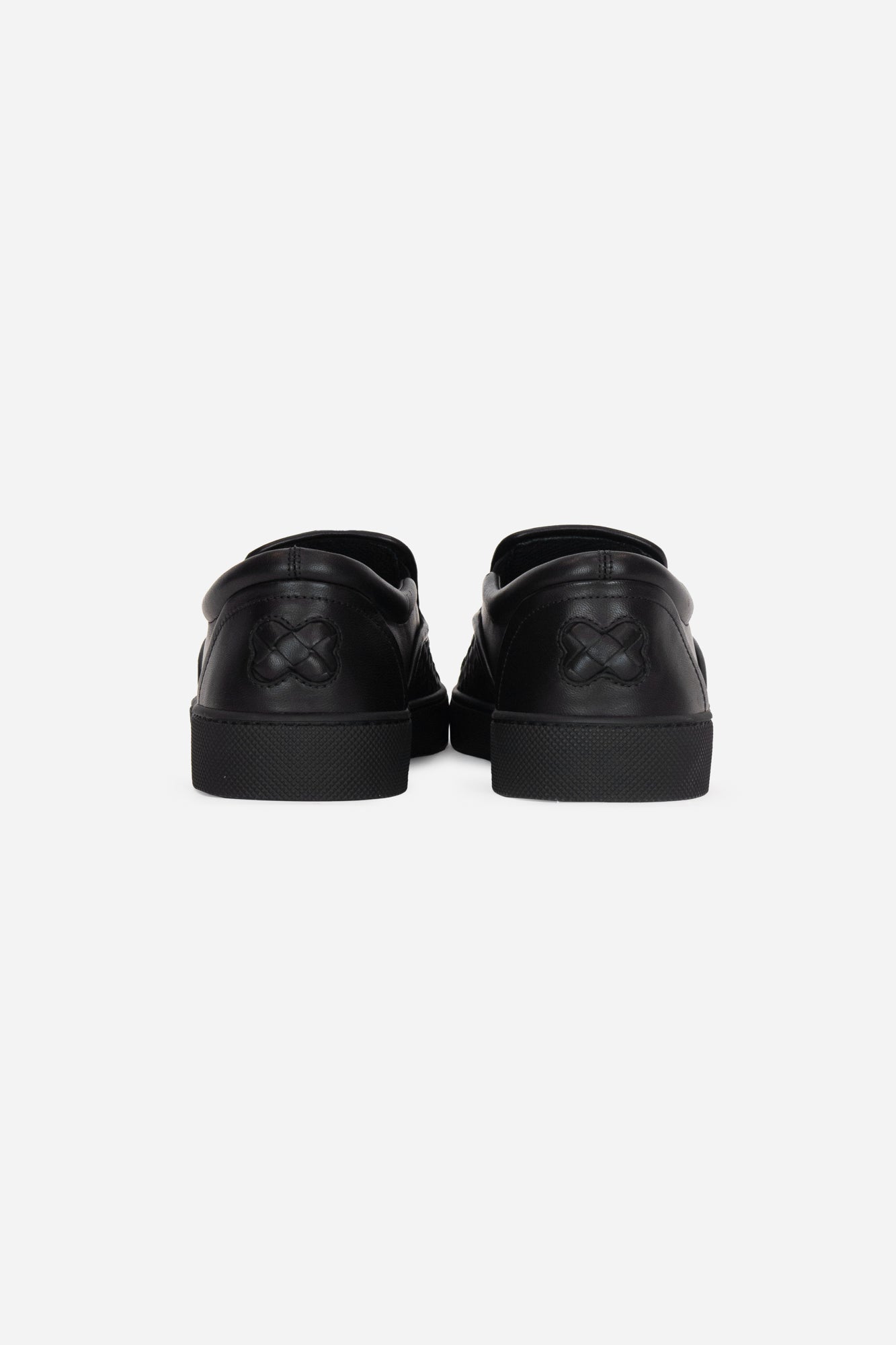 Black Woven Slip On Shoes