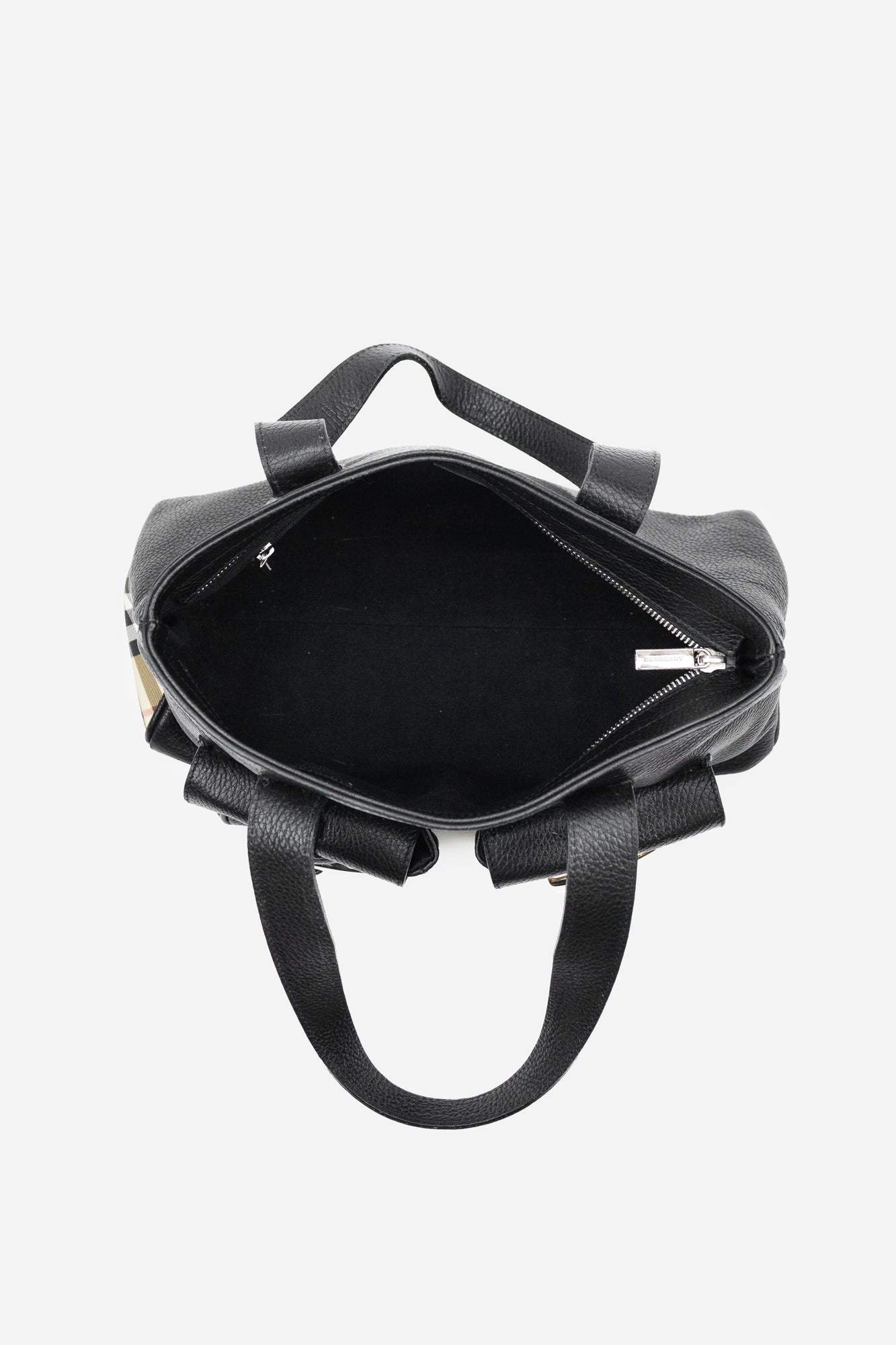 Black Leather Horn Toggle Tote