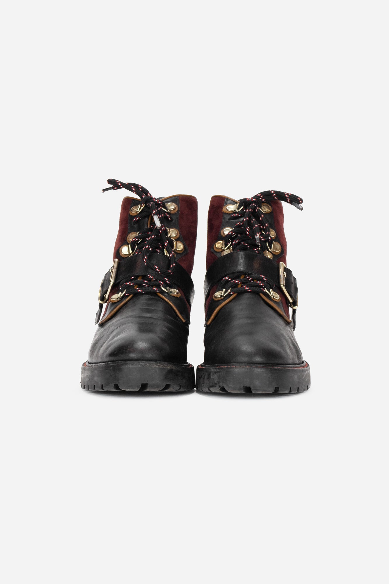 Color block clearance combat boots