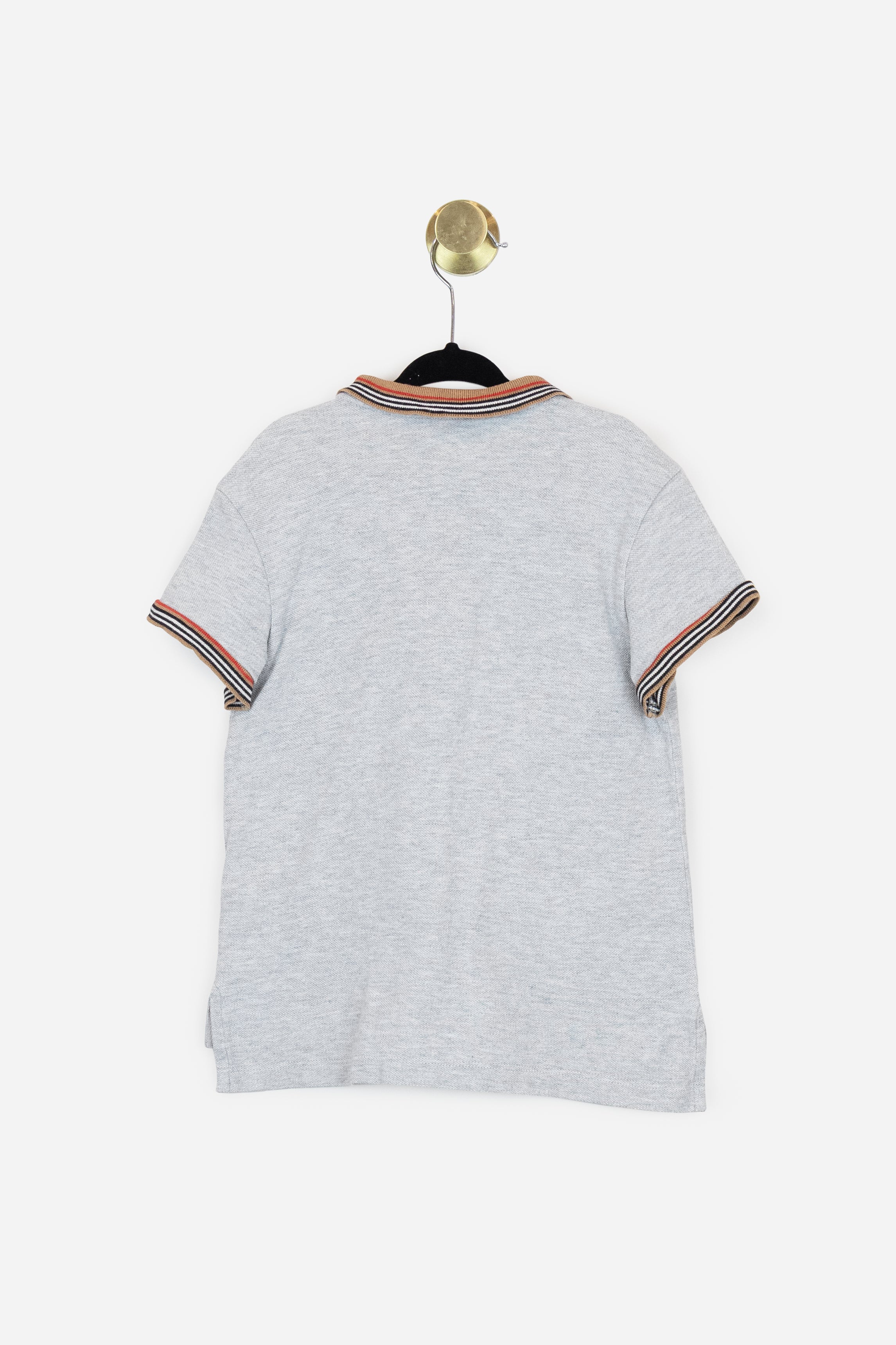 Grey Short Sleeve Polo with Trim