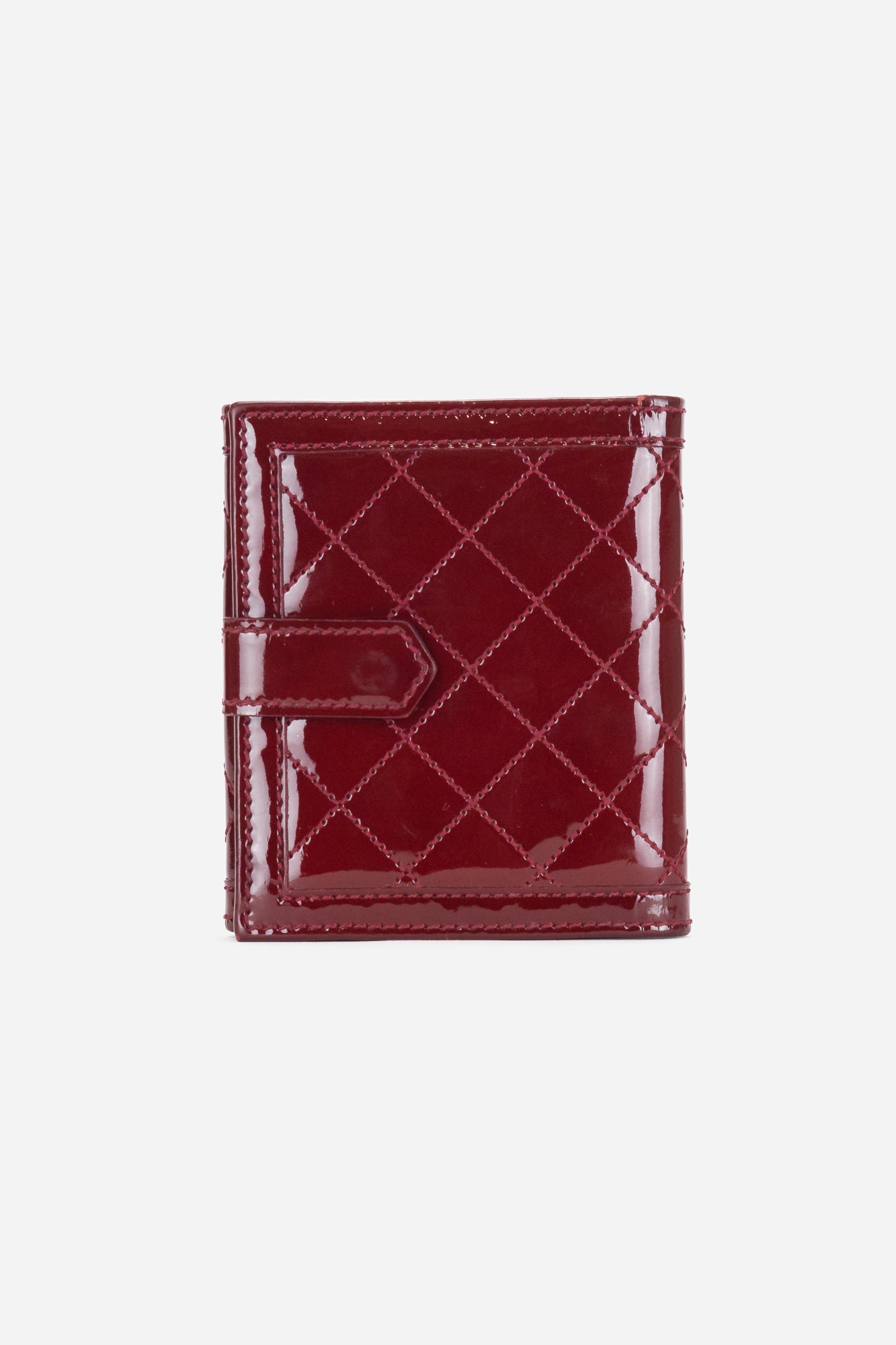 Red Patent Leather Compact Wallet