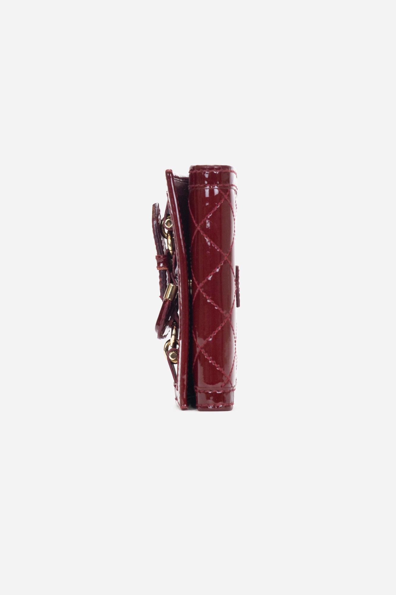 Red Patent Leather Compact Wallet