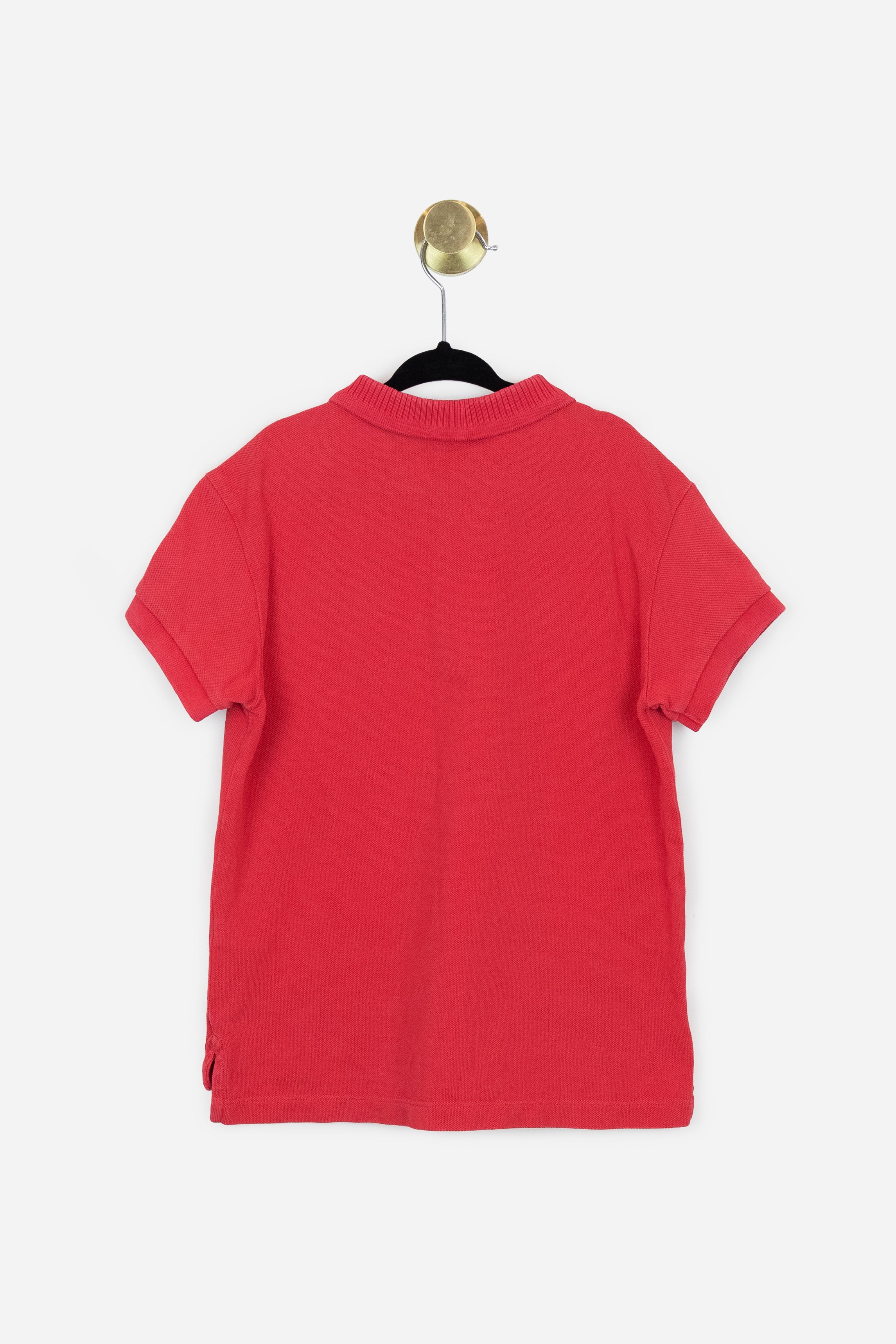 Red Short Sleeve Polo with Embroidered Pocket