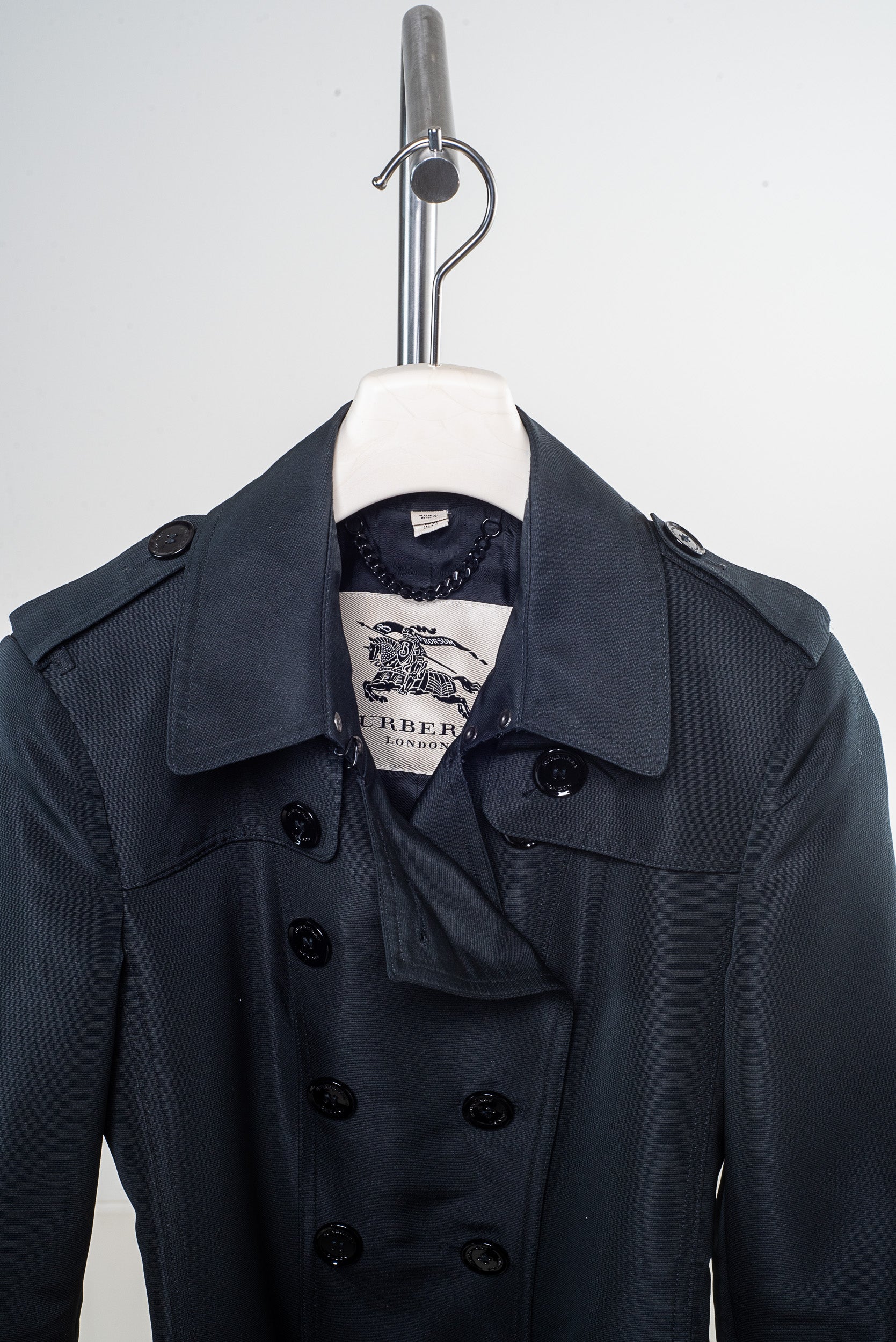 Classic Black Single Breasted Trench Wool/Polyamide