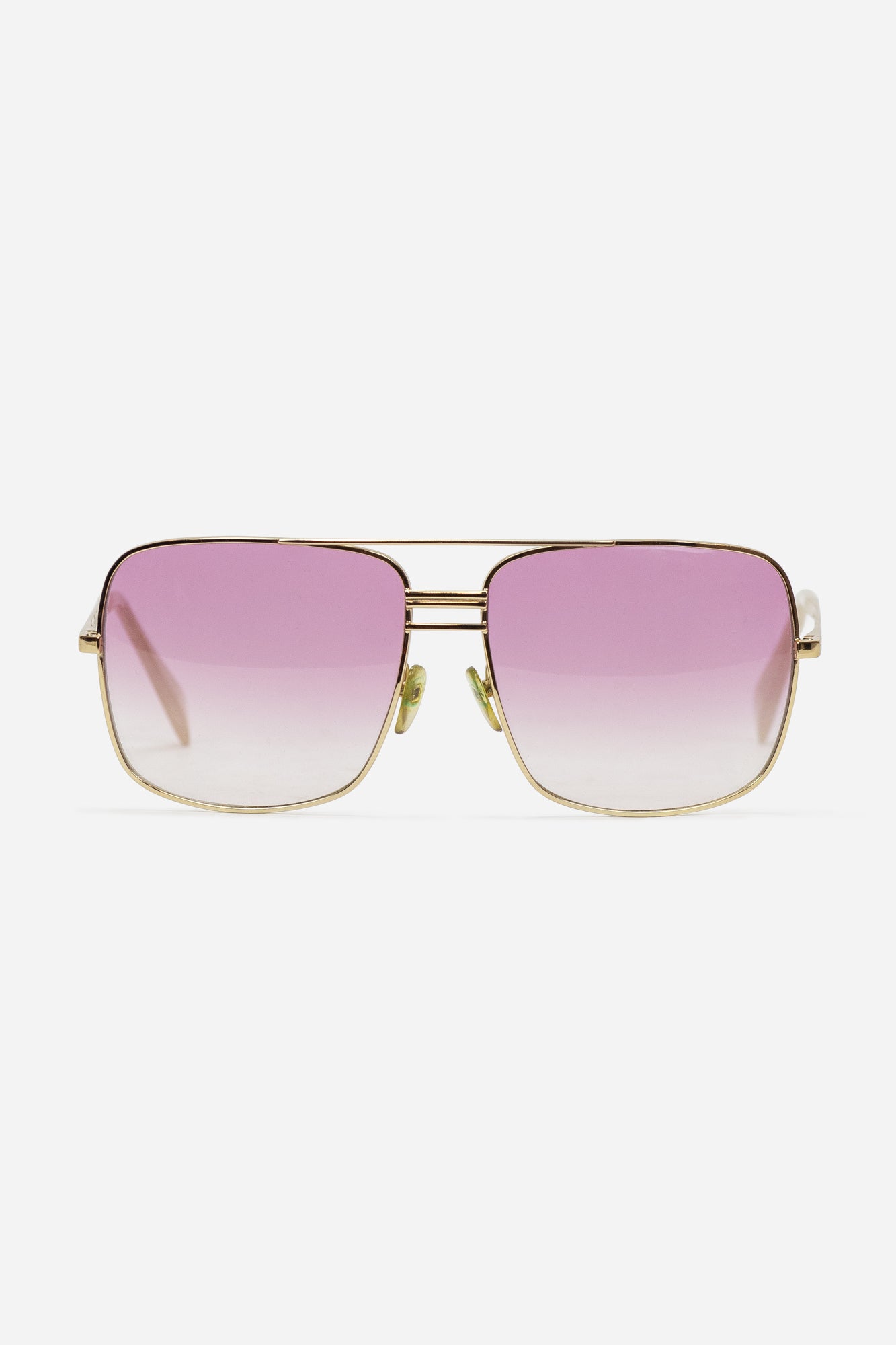 Pink Gradient Lens Wire Frame Sunglasses