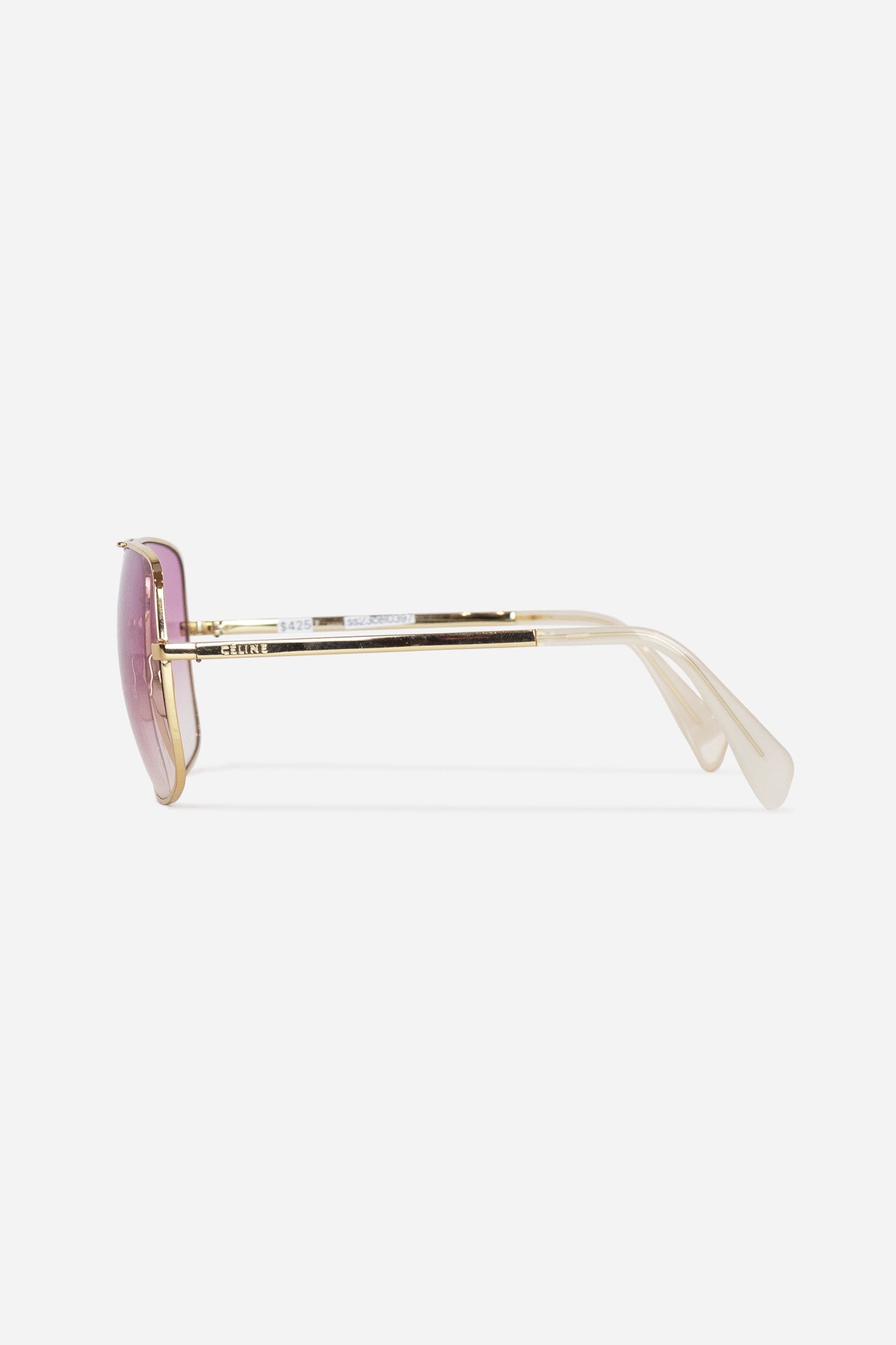 Pink Gradient Lens Wire Frame Sunglasses