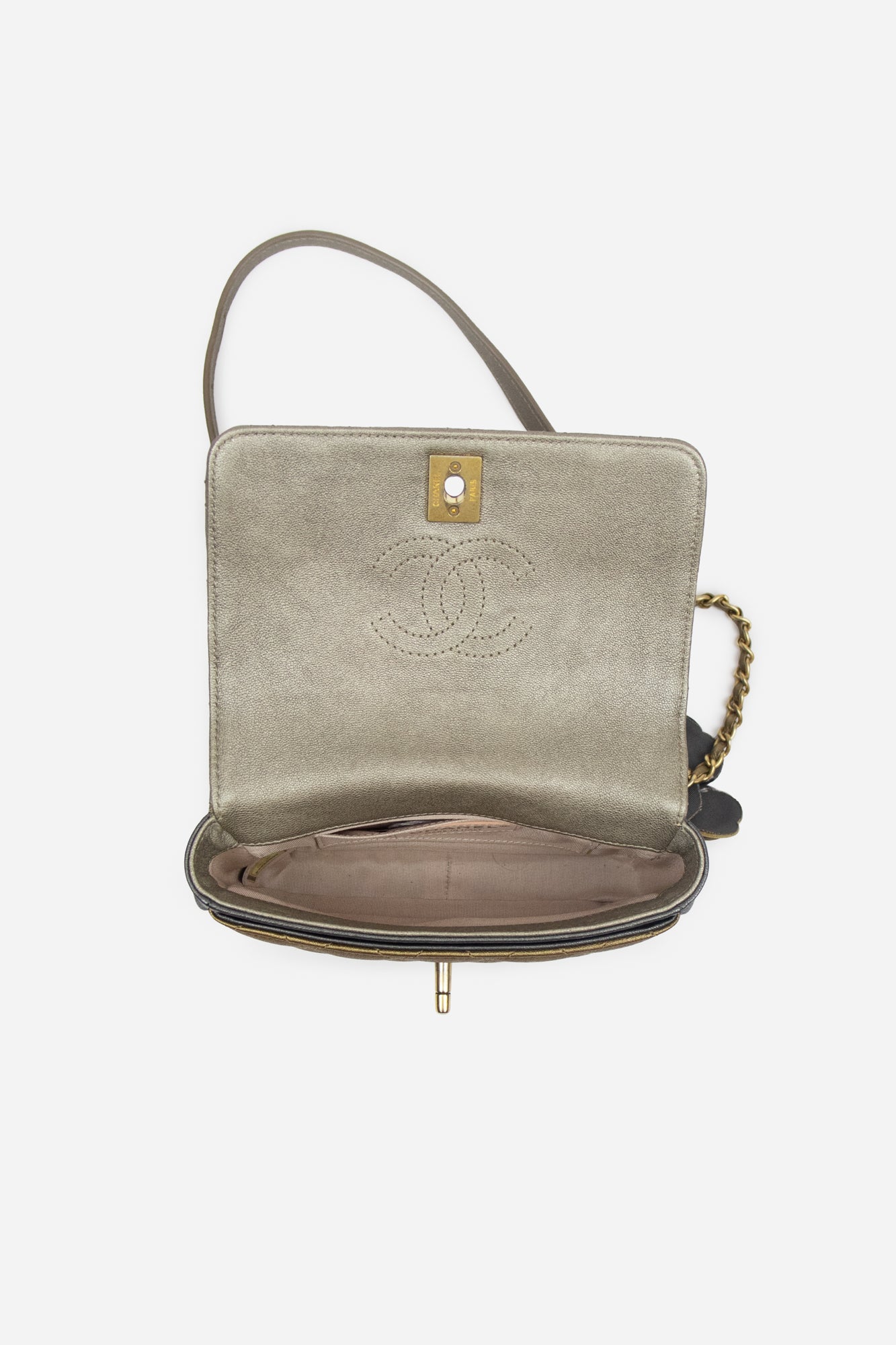 Camellia Metallic Tricolour Flap Bag