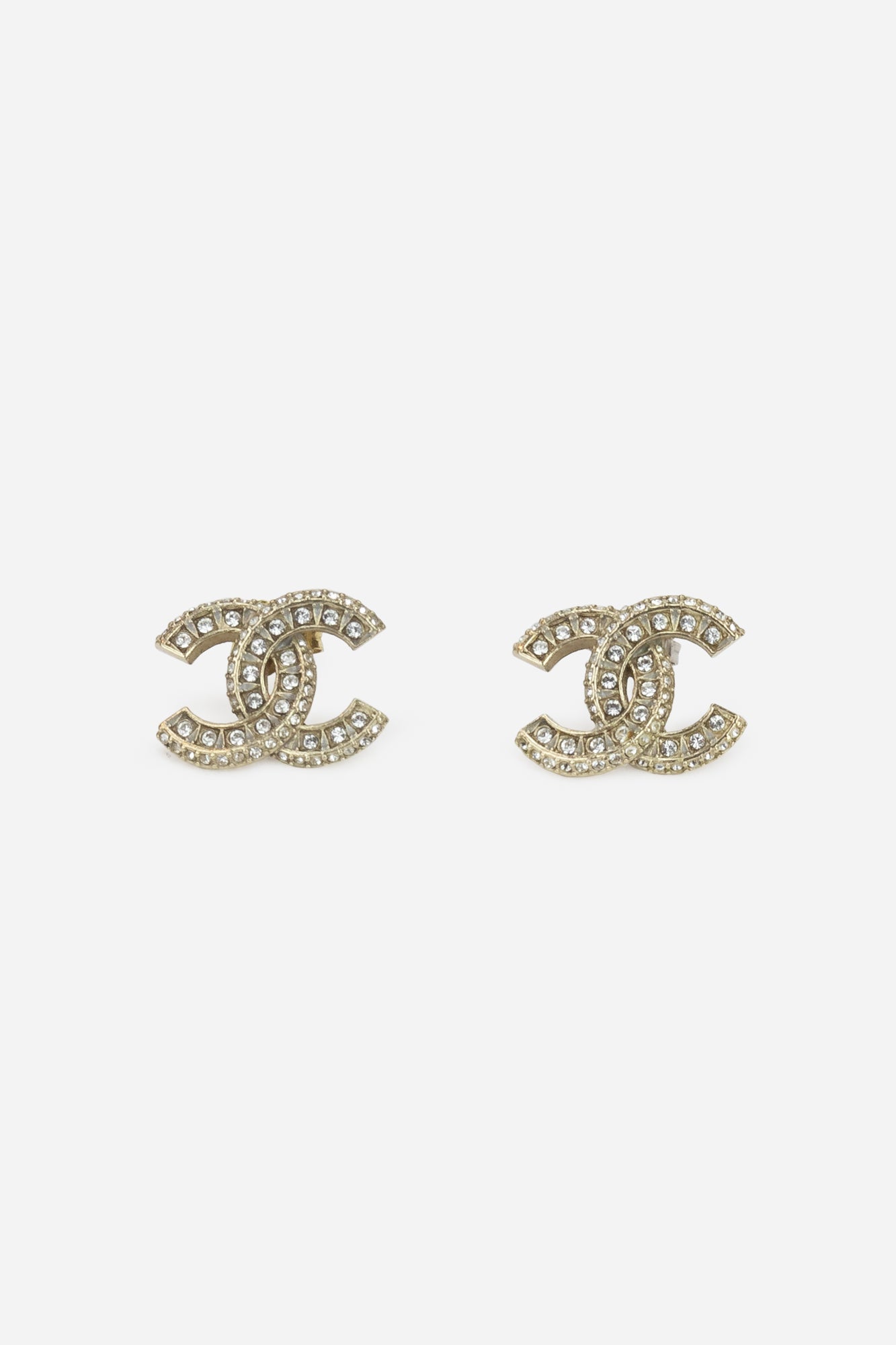 Gold Crystal CC earrings crystal/gold tone metal