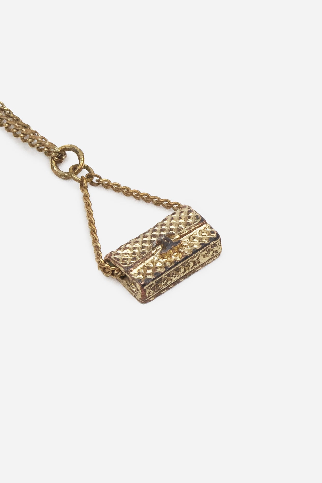 Vintage CC Flap Bag Charm Necklace