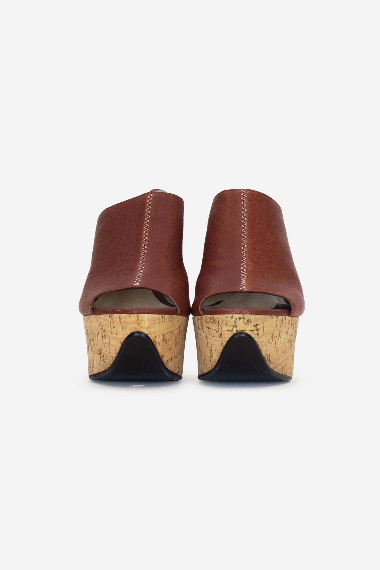 Brown Leather Cork Sandals