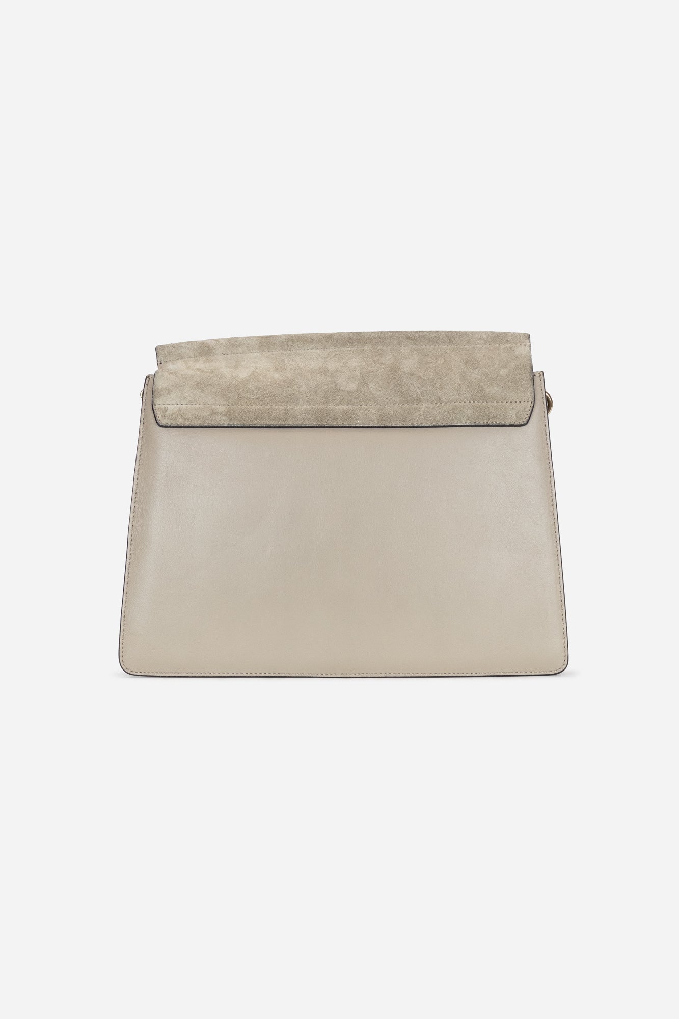 Taupe Suede and Leather Faye Shoulder Bag