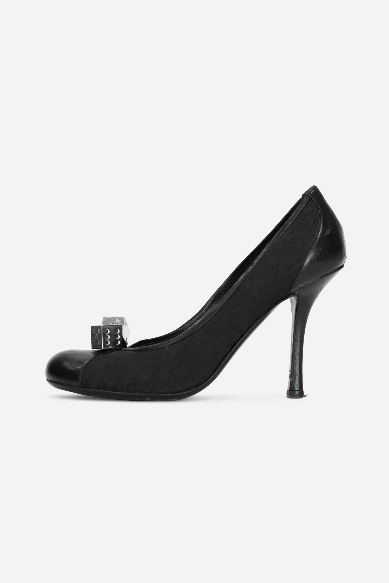 Black Monogram Pump With Dice Detail