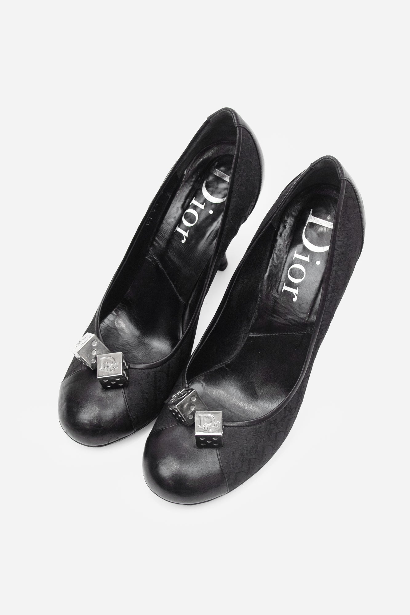 Black Monogram Pump With Dice Detail