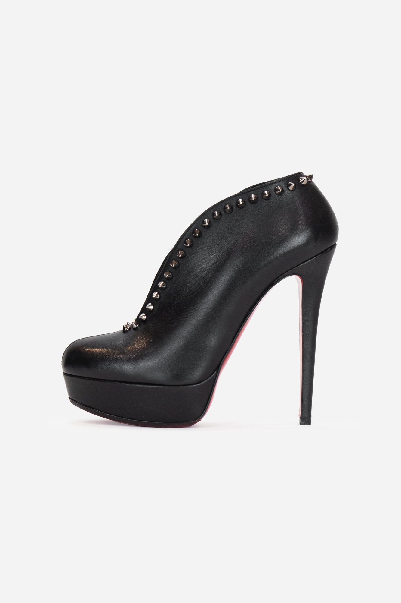 Black Leather Miss Fast Studded Plato