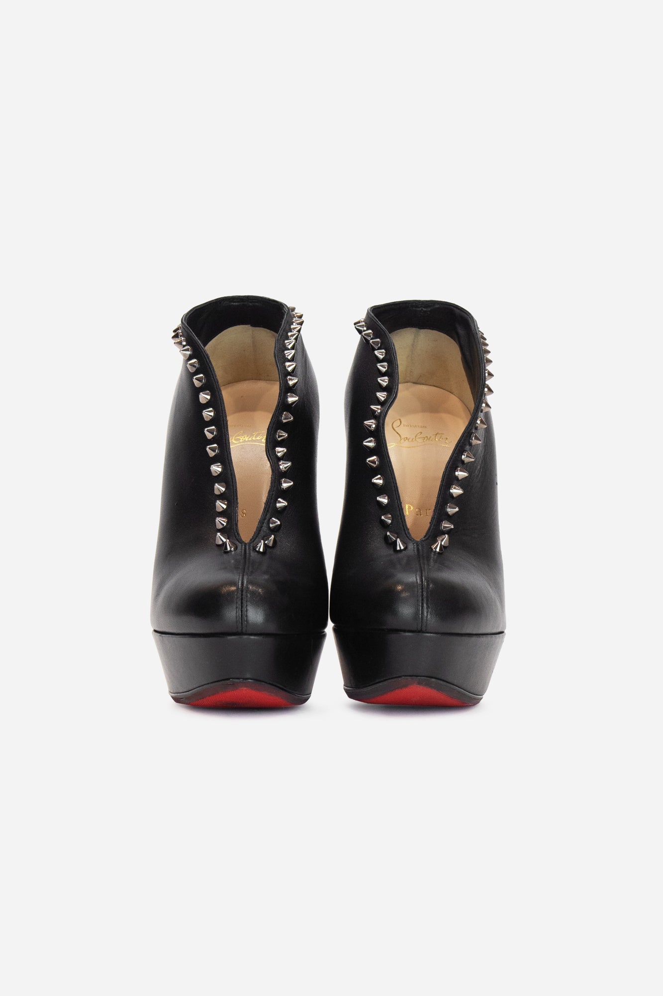 Black Leather Miss Fast Studded Plato