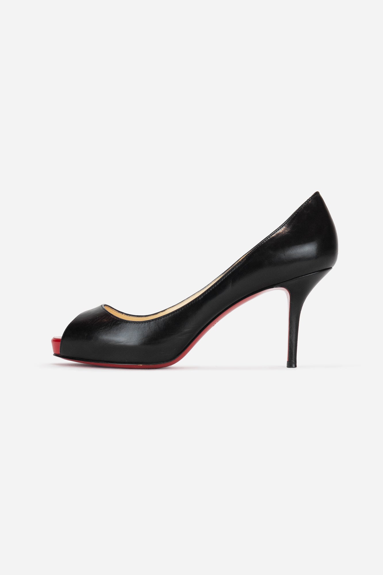 Black Leather Very Prive Open-Toe Pumps 100mm