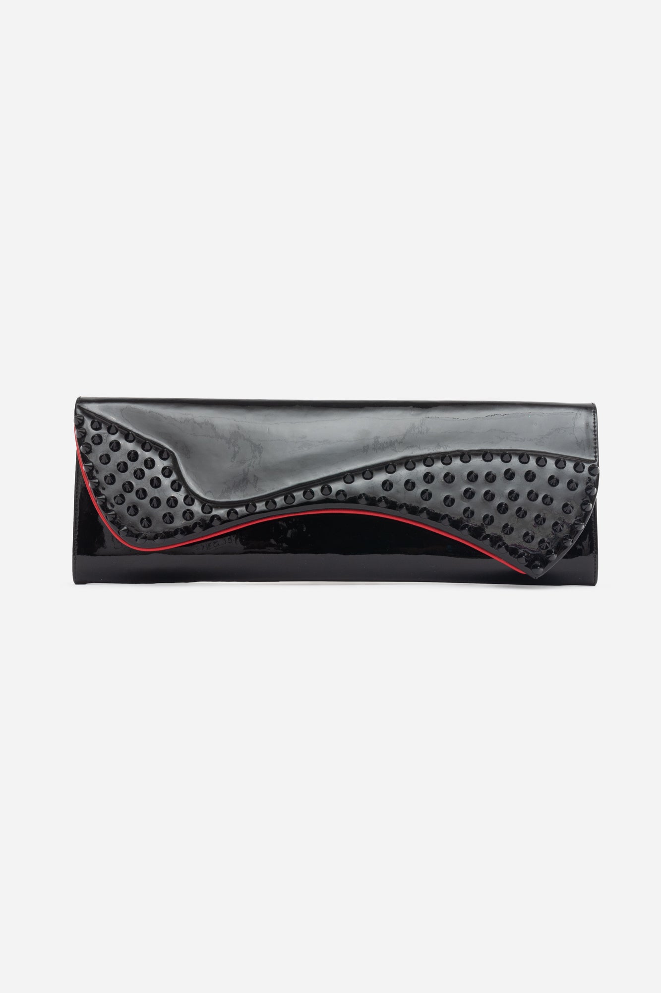 Black Patent Studded Clutch