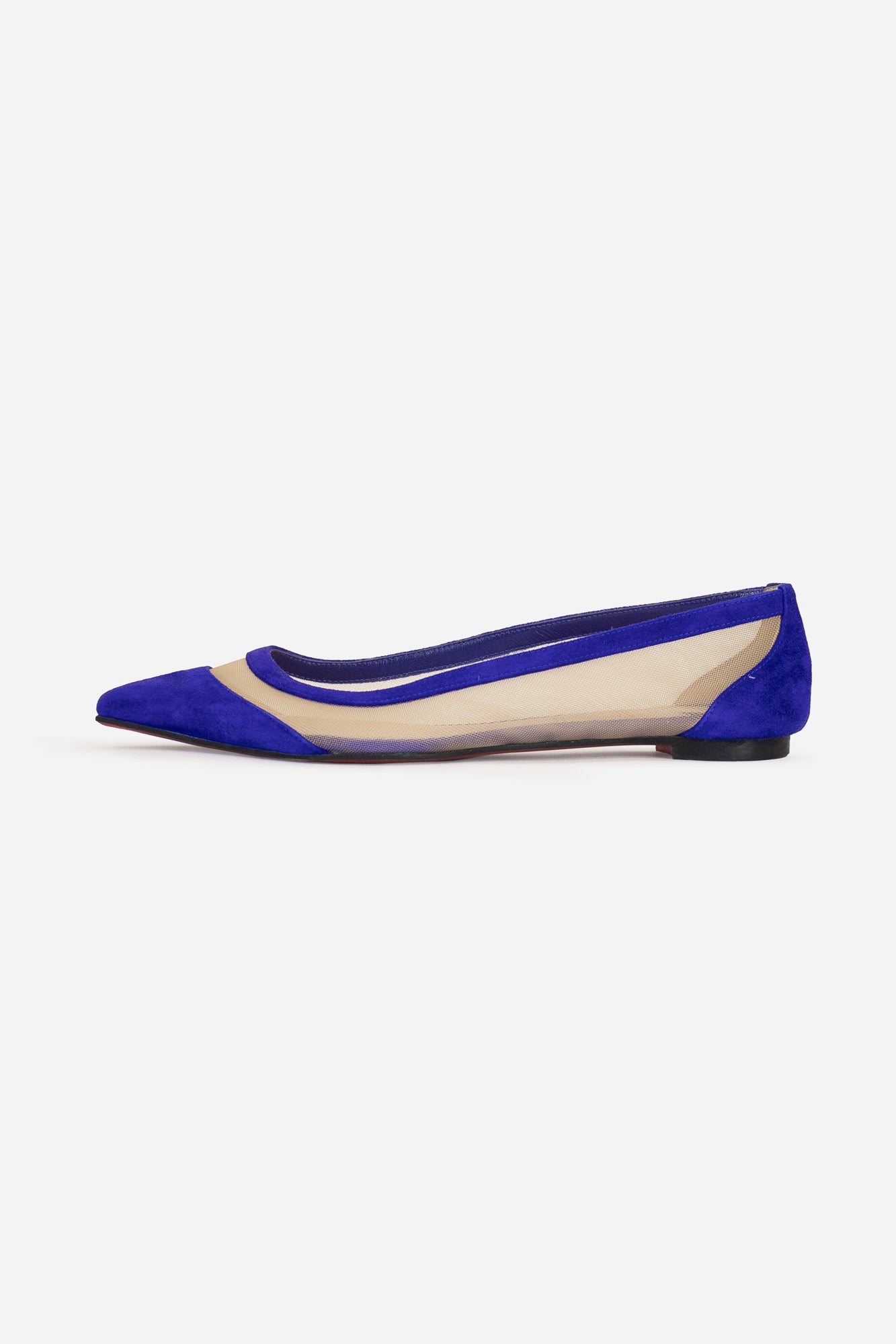 Blue Suede Mesh Flats